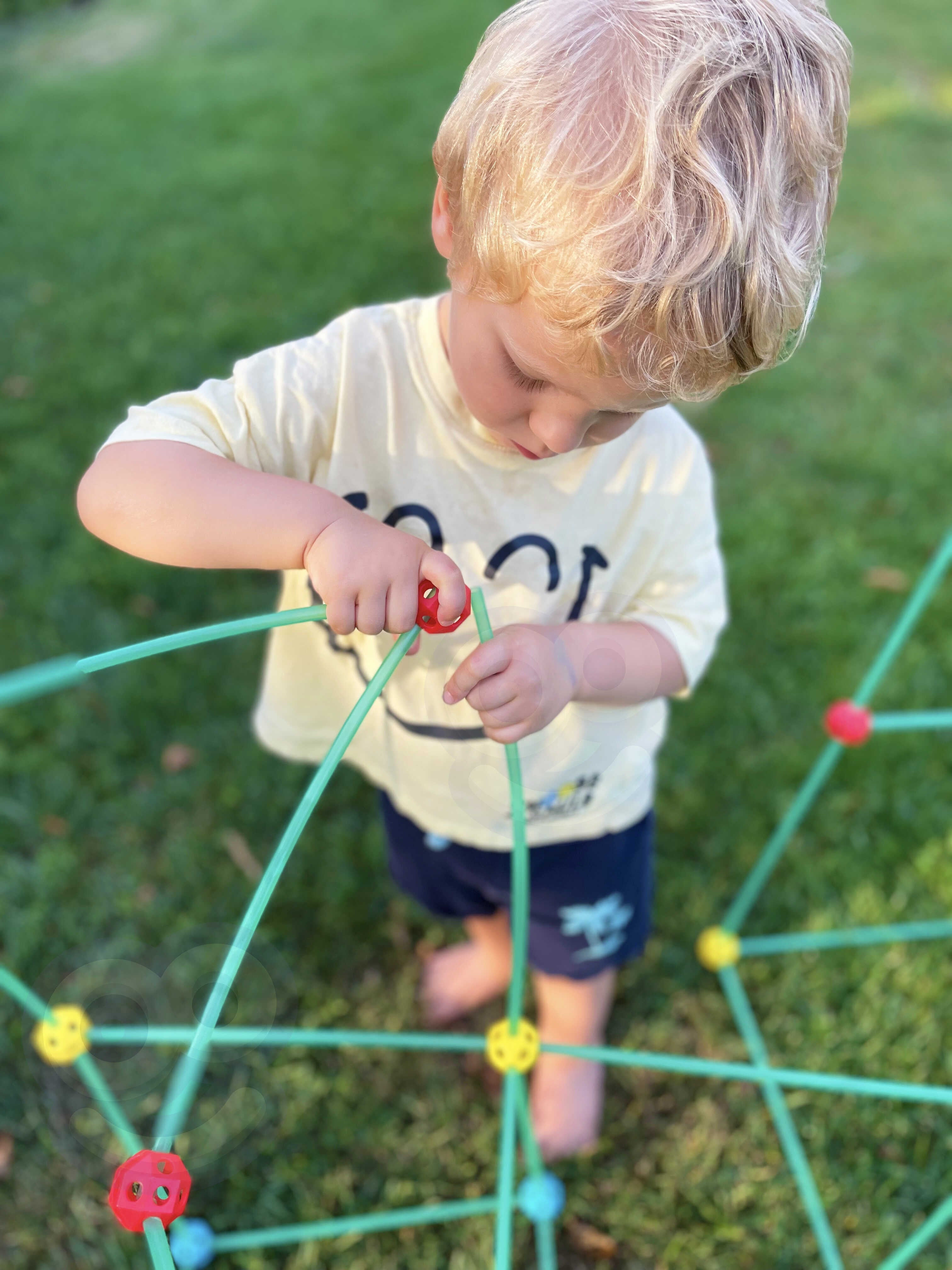 Woopie Big Blocks Bouwtentset Rietjes Buizen 128-delig.