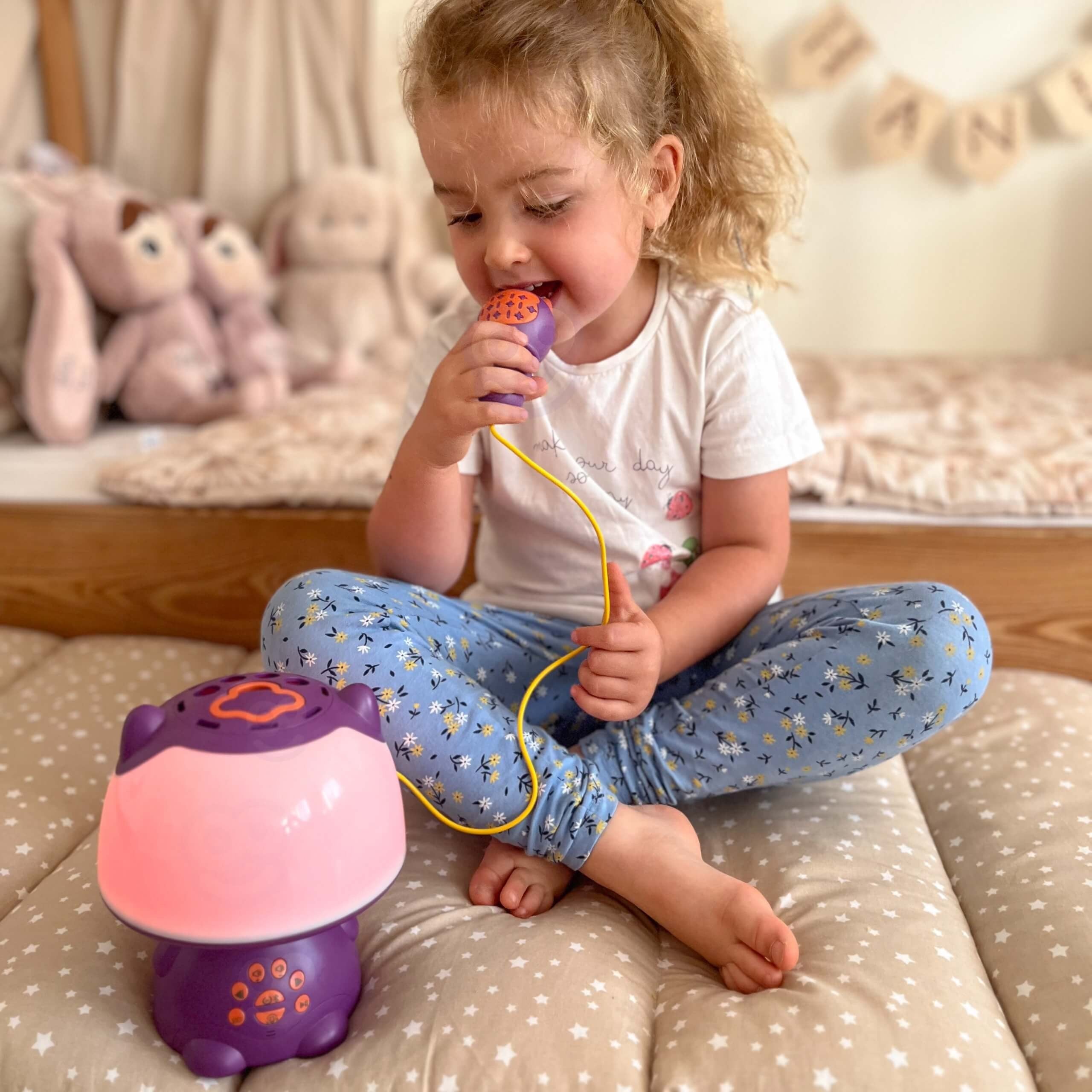 Woopie Lampe Rgb Multifonctionnelle Haut-Parleur Bluetooth Karaoké Modulateur Vocal Carte SD Aux Violet