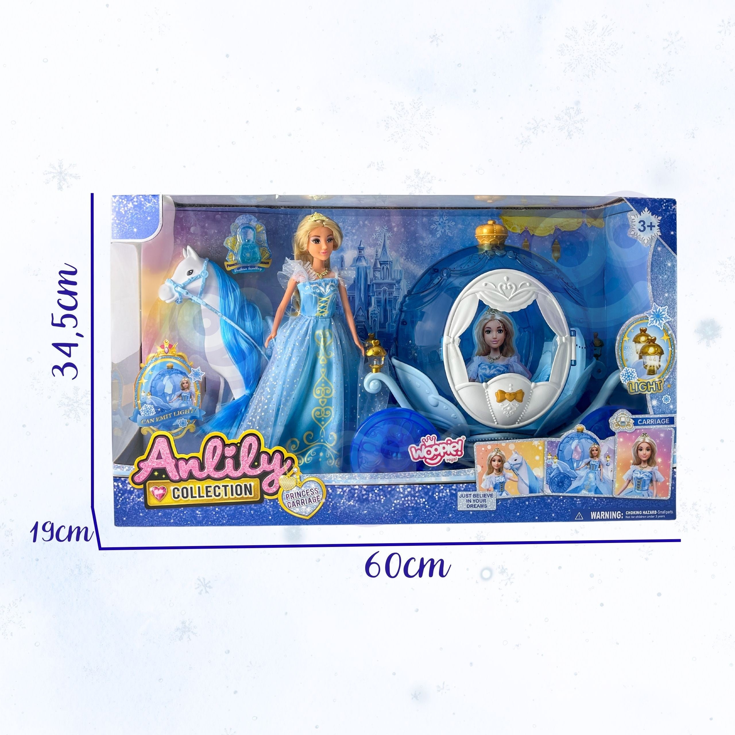 Woopie Royal Ice Princess Lily Doll And Magic Carriage Accessories