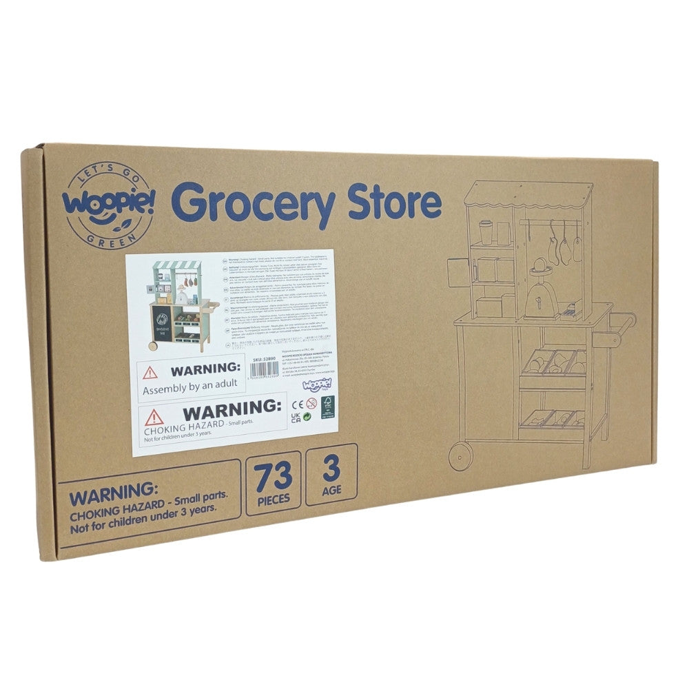 Woopie Green Duży wielofunkcyjny stragan 5 w 1 Supermarket Restauracja Kawiarnia Kuchnia 73 sztuki