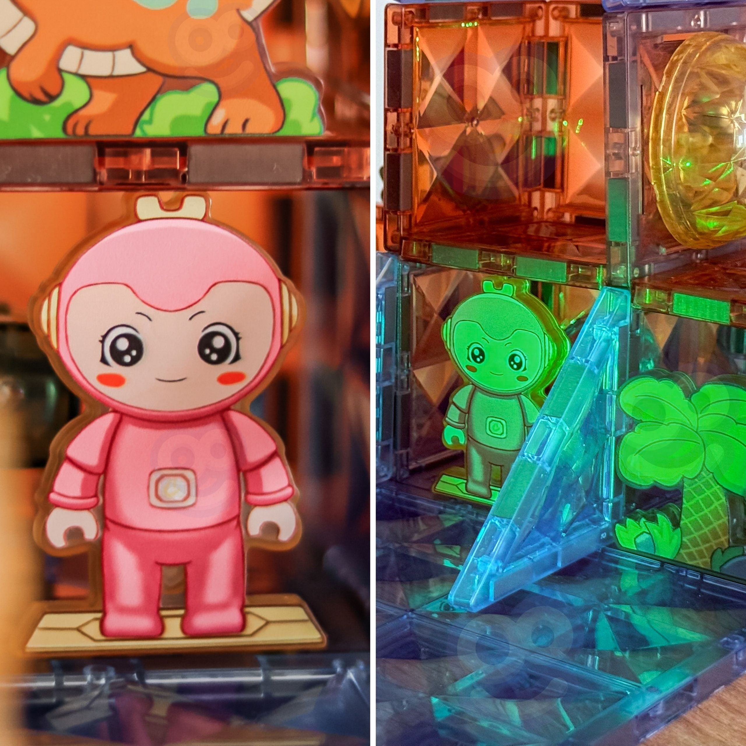 Woopie Magnetiske Konstruktionsblokke Glødende 3d Dinosaur Park 124stk.