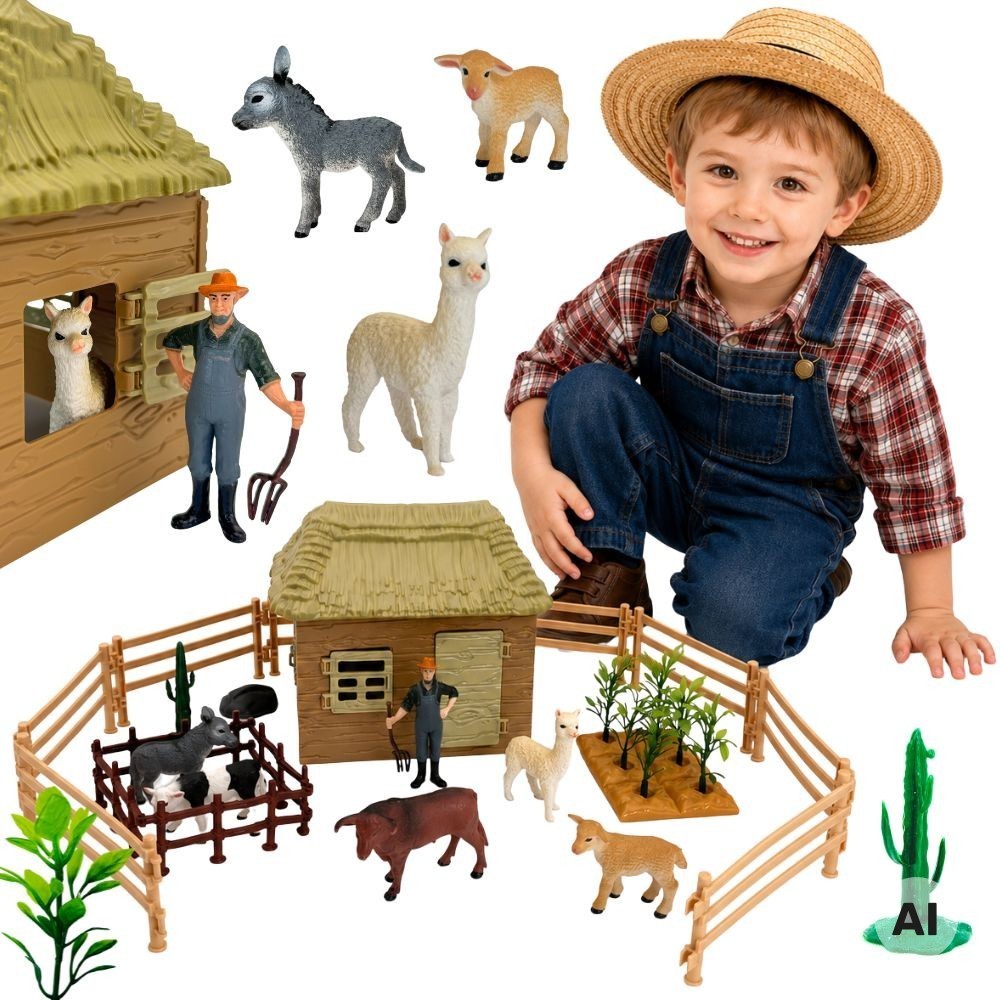 Woopie Farm Animal House Figursæt 37 Stk Lille Farmer