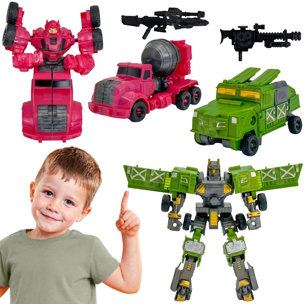 Woopie Transforming Robots 4-in-1 Battle Car Set