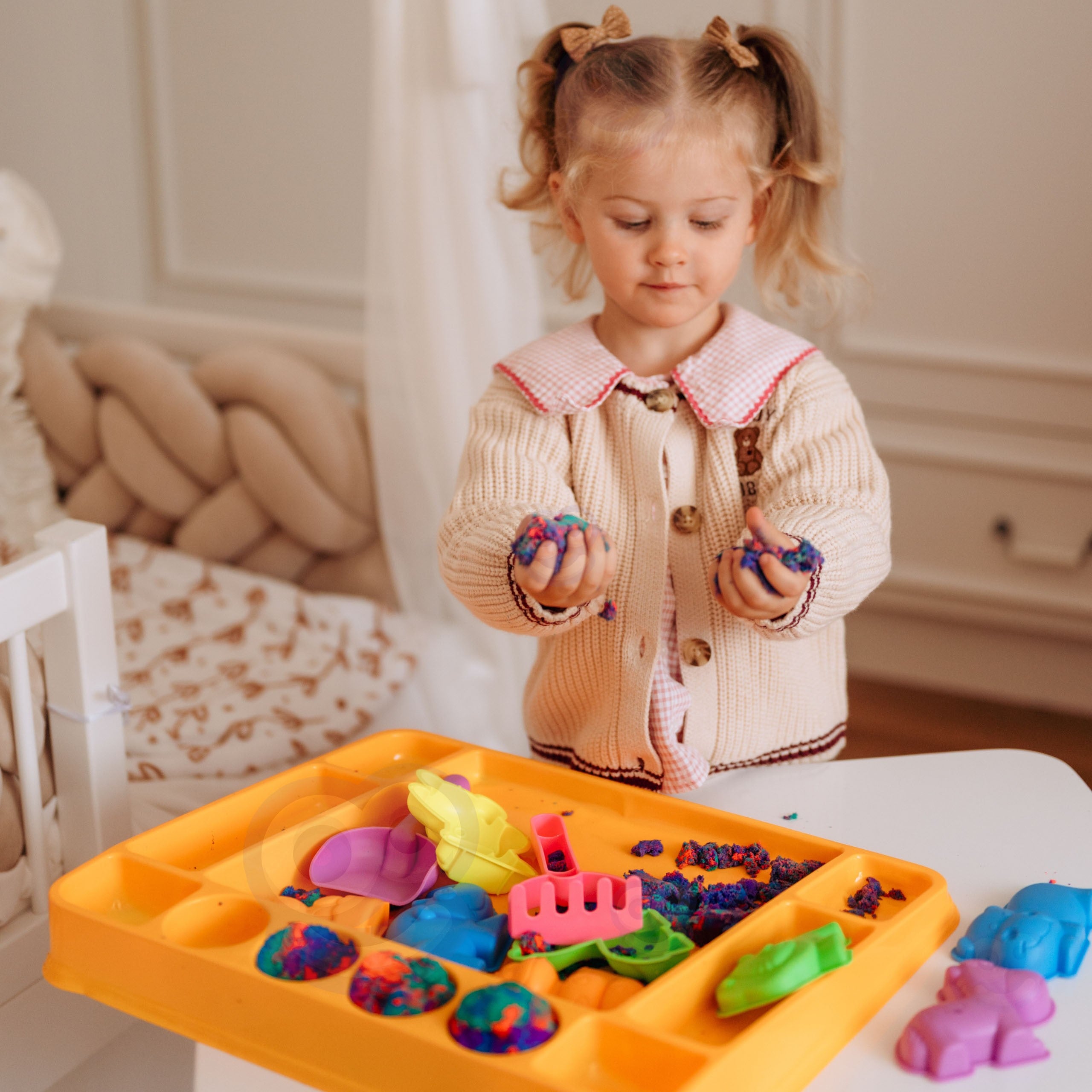 Woopie Kinetic Sand 1,2 Kg Xl Zoo Bord med Forme Sæt