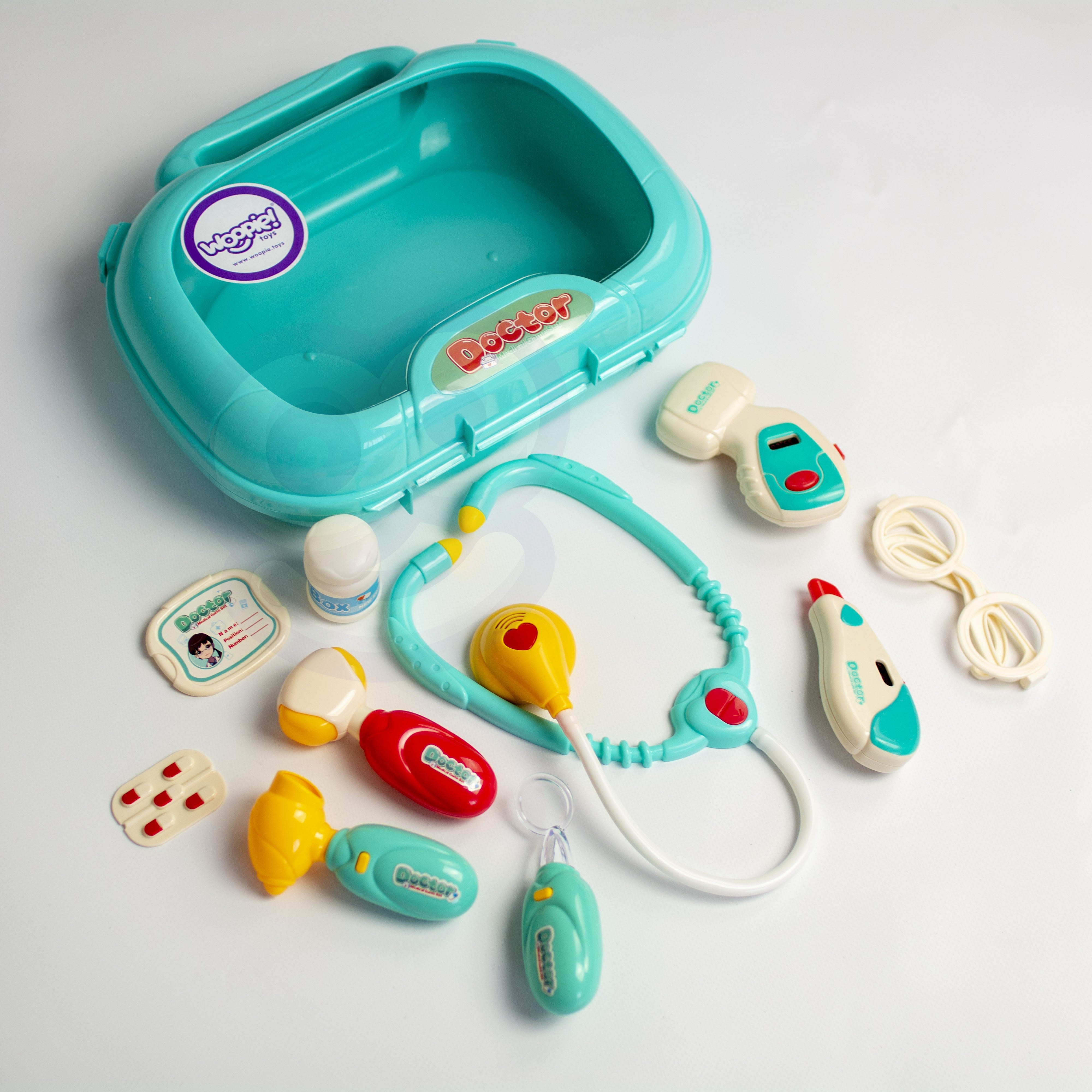 Woopie Medical Set Little Doctor Dottore in valigia Suono leggero + ACC.