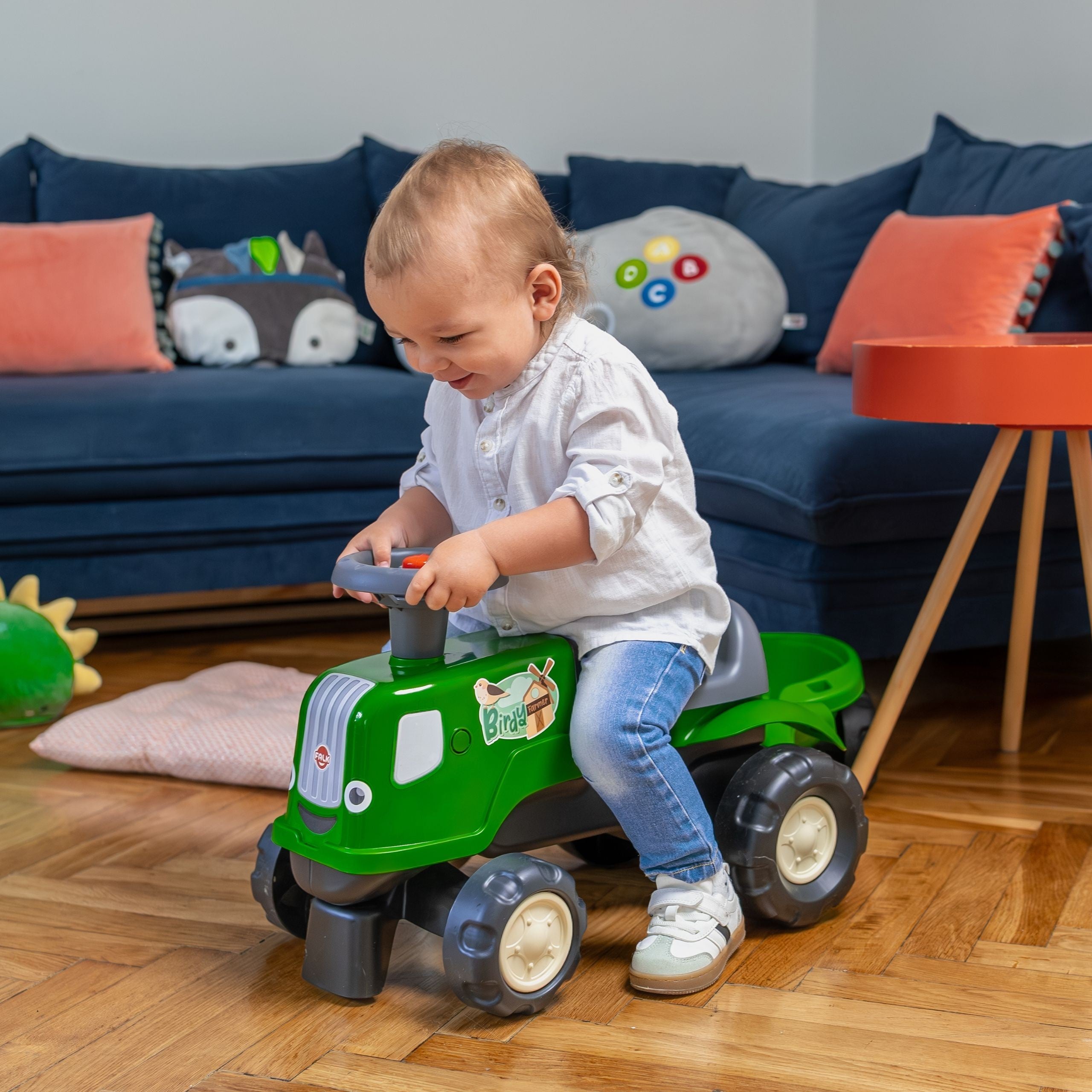 Falk Ride-on Traktor s přívěsem Birdy Farm Green 1-3 roky