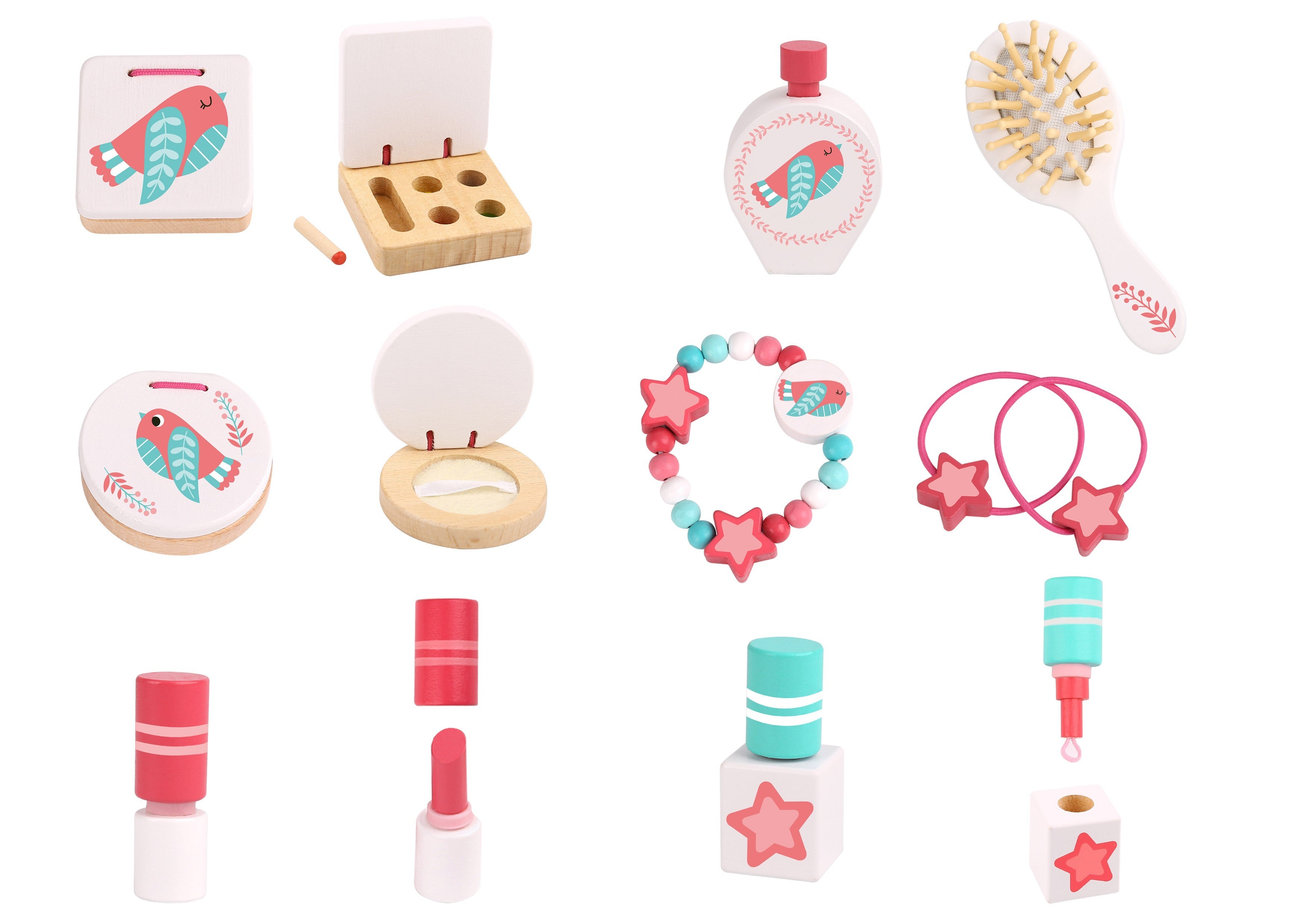 Tábla Feistis Makeup Adhmaid Tooky Toy Toy Pink Le Scáthán