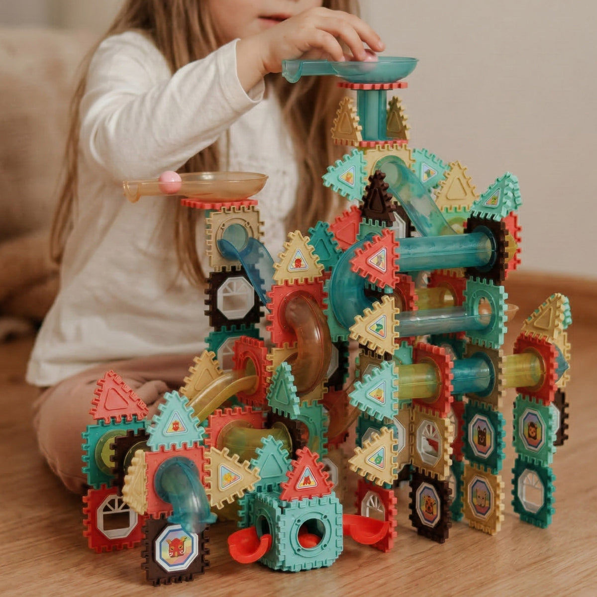 Woopie 3d Construction Blocks Educational Set Ball Track 228st.