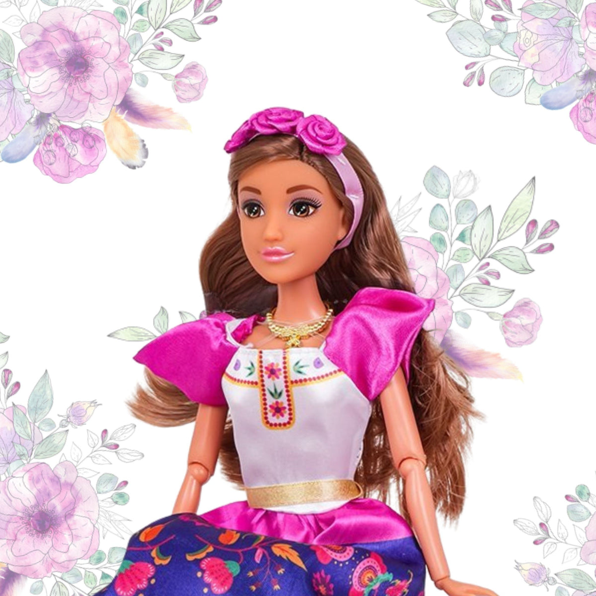 Woopie Royal Women Of The World Dolls Lily vestido floral tradicional mexicano