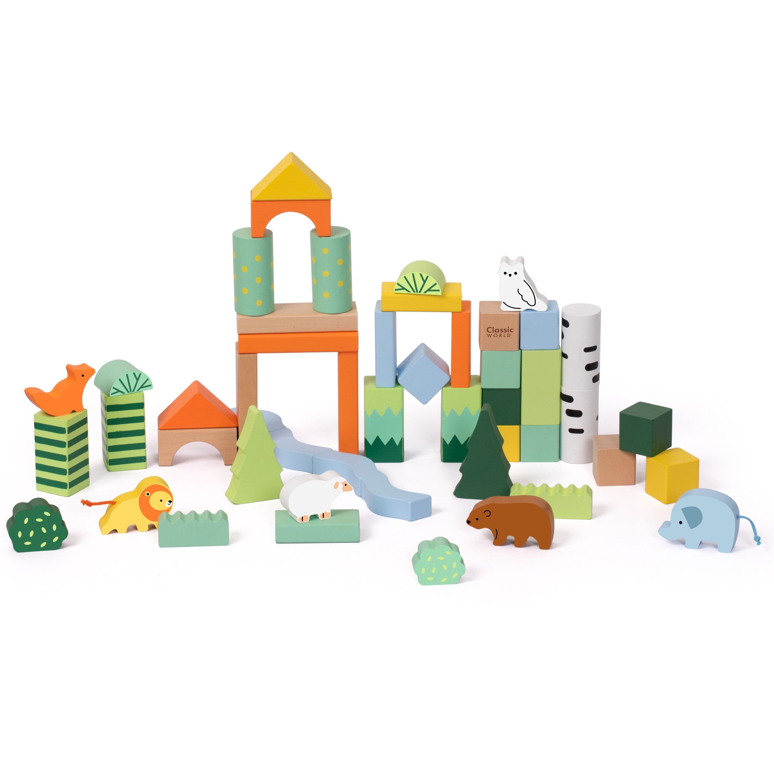 Classic World Set Of Wooden Blocks Forest World 50 Pcs.