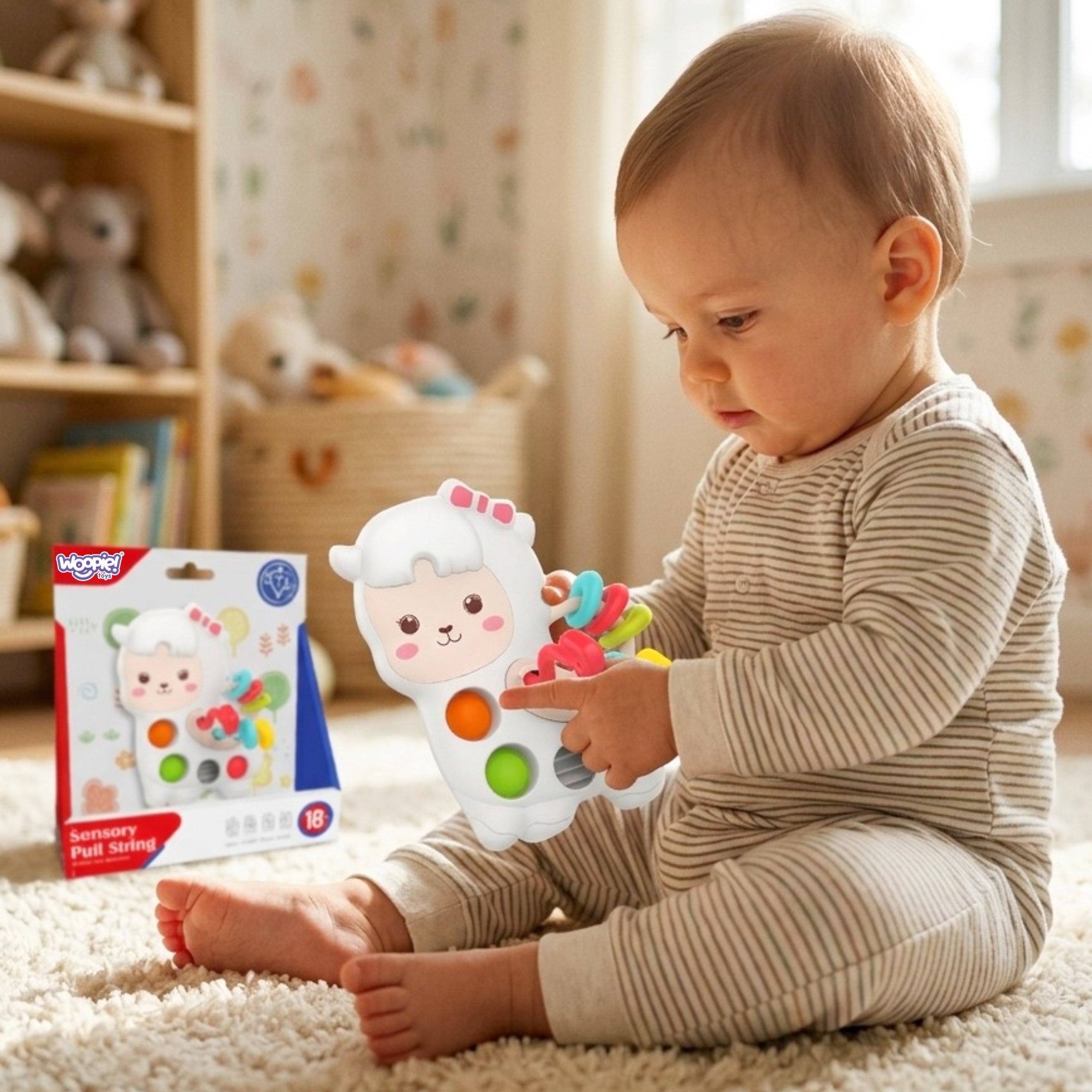 Woopie Baby Sensory Manipulative Toy Montessori Llama 18m+