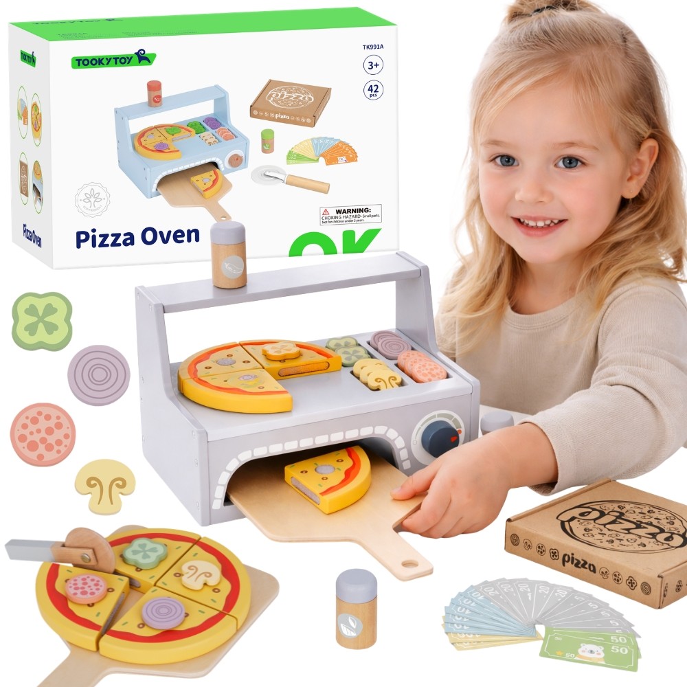 Tooky Toy Pizzeria fából készült pizzasütő-tartozékok