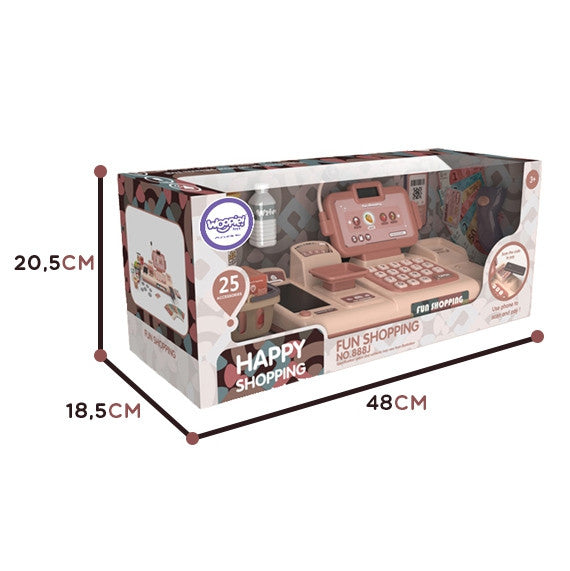 Woopie Cash Register For Kids Scanner Scale Microphone + 25 Accs.