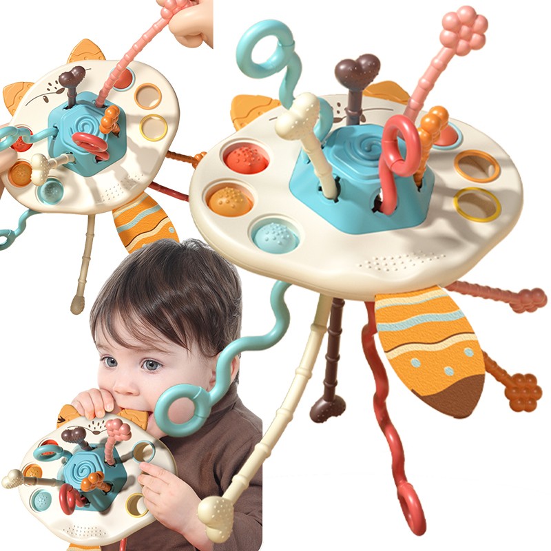 Woopie Baby Монтесори Сензорна играчка Гризалка Дрънкалка Многофункционална лисица