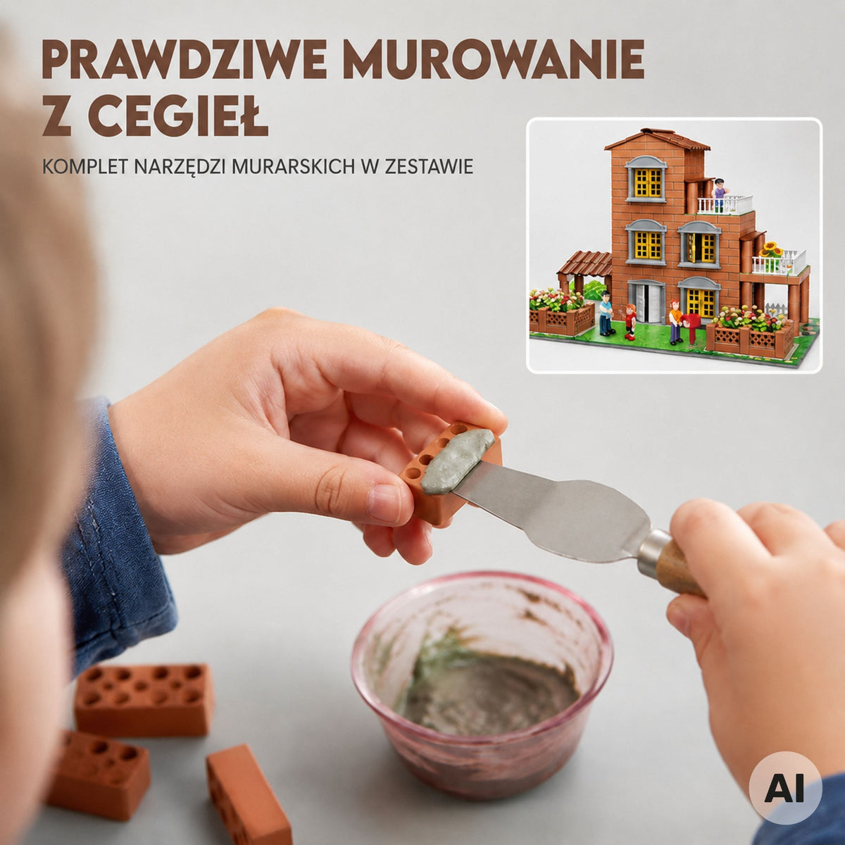 Комплект за изграждане на тухлена вила Woopie 454 части Малък архитект