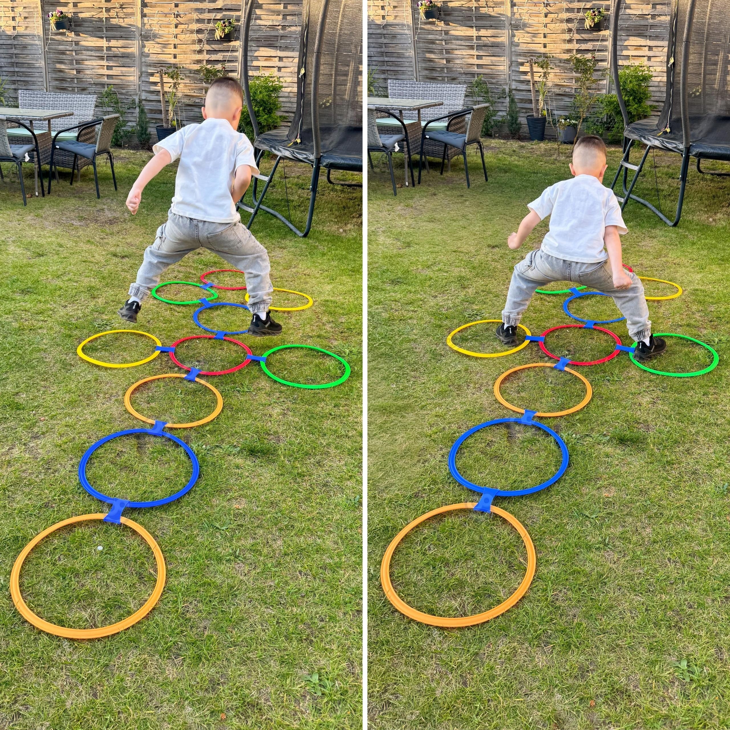 Woopie Hopscotch Jumping Rings Hoops Set 10 db