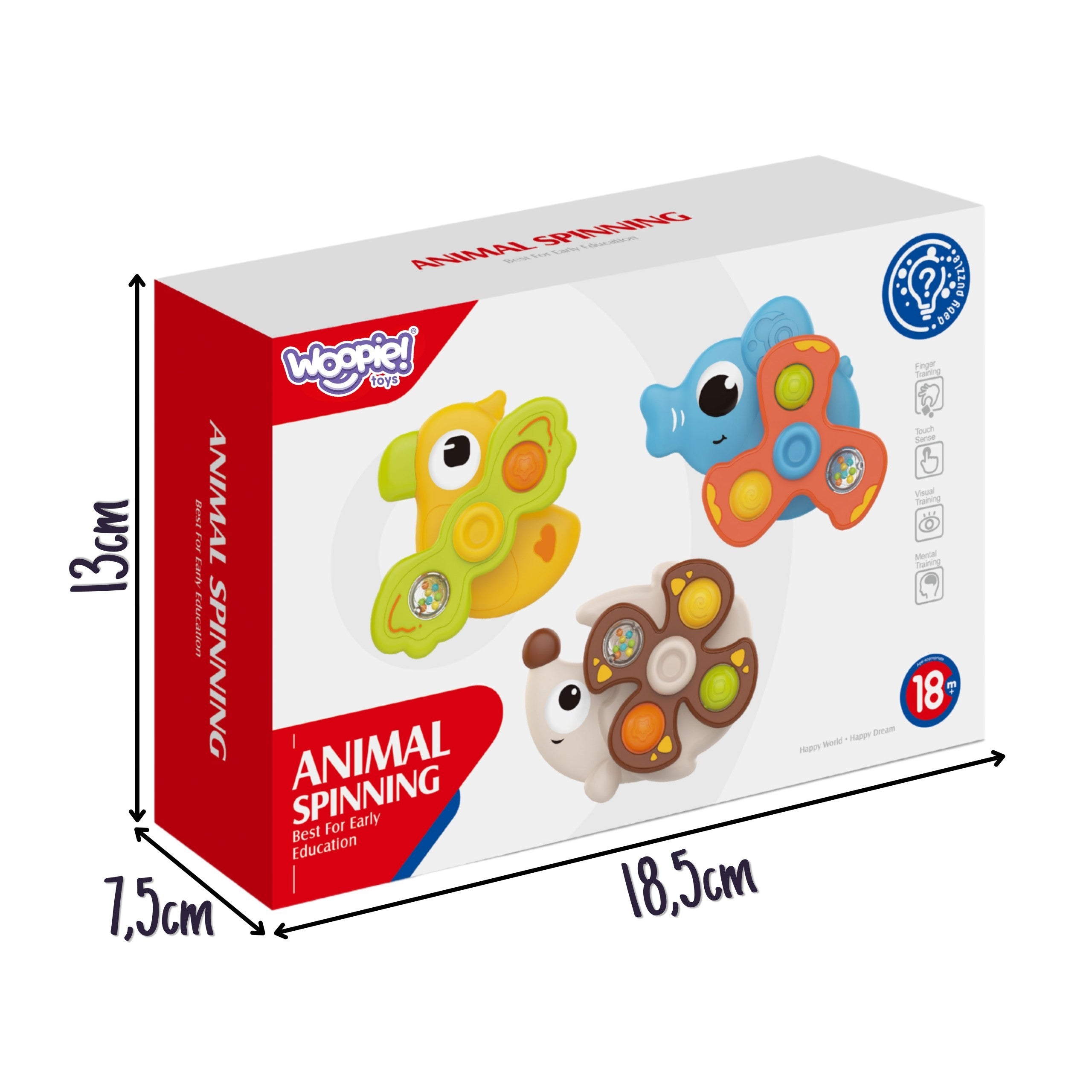 Woopie Baby Sensory Spinners Sugkoppar Djur 3 st.