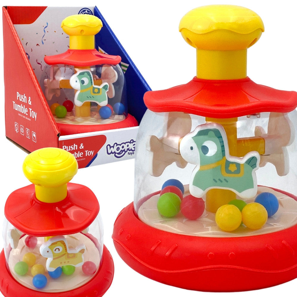 Woopie Baby Colorful Horses Red Spinning Top Carousel