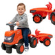 Трактор Falk Kubota Ride-on Orange с безшумни колела за ремарке + аксесоари 1-3 години