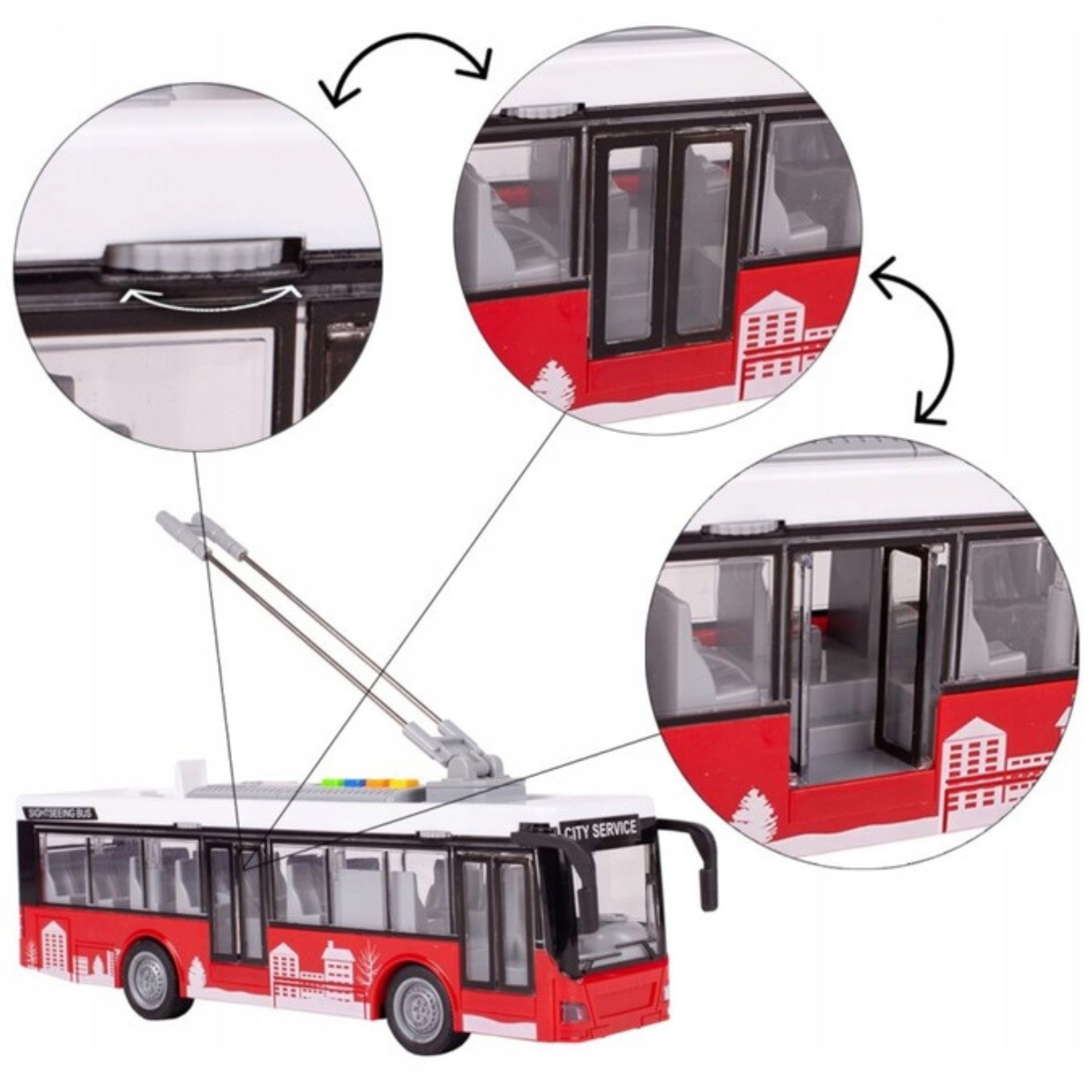 Woopie Bus Trolleybus Interactive Electric 1:16