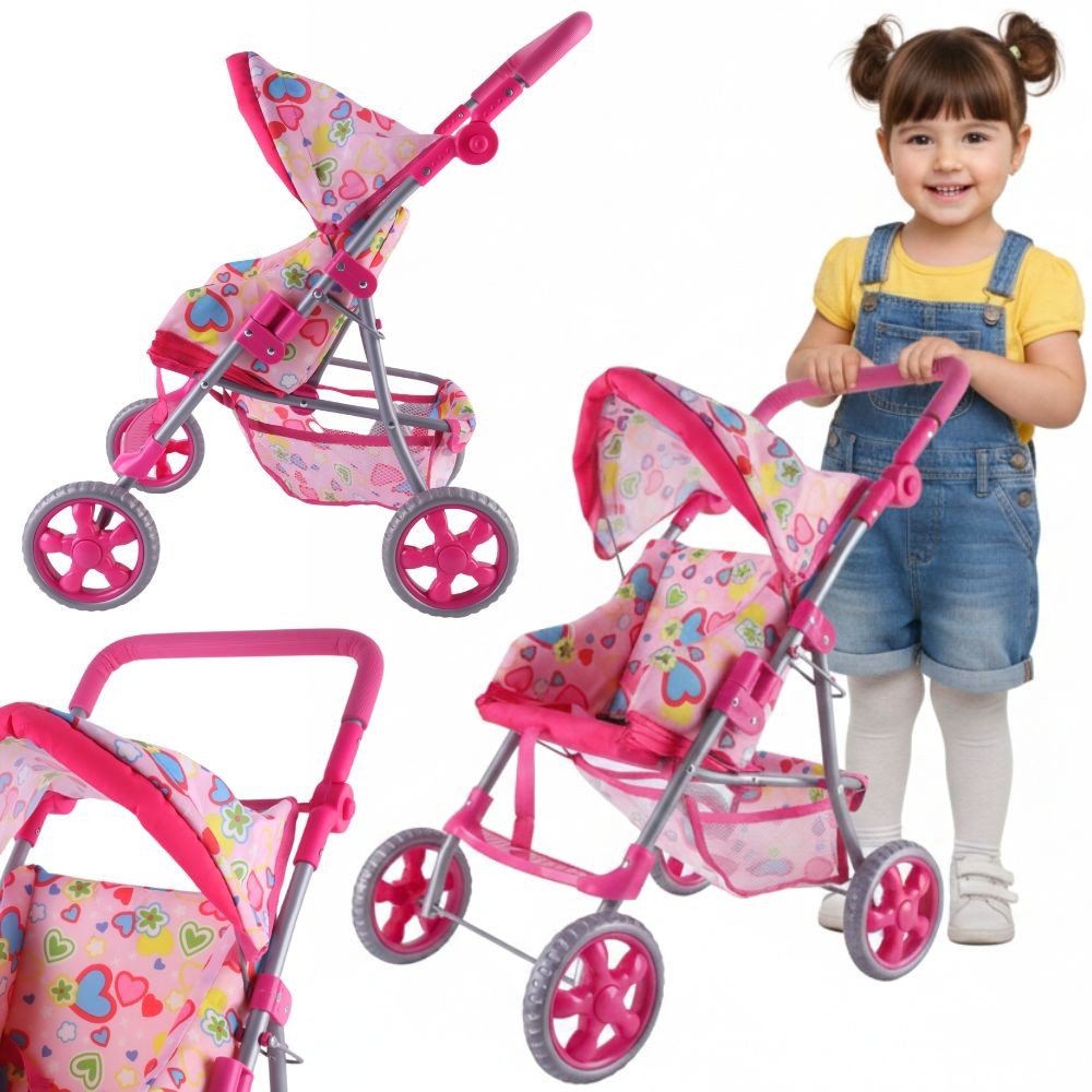 Woopie Royal Doll Stroller Colorful Hearts