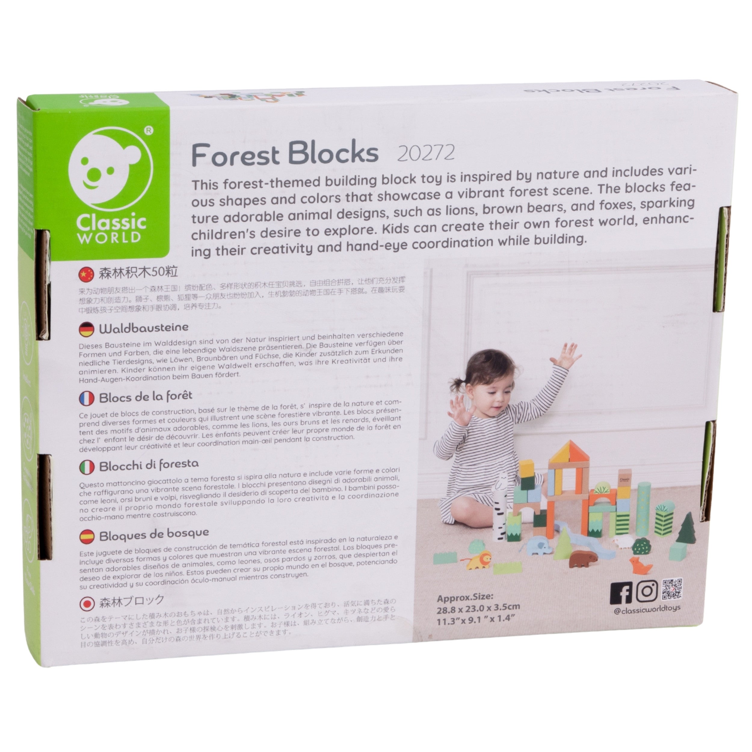 Classic World Set Of Wooden Blocks Forest World 50 Pcs.