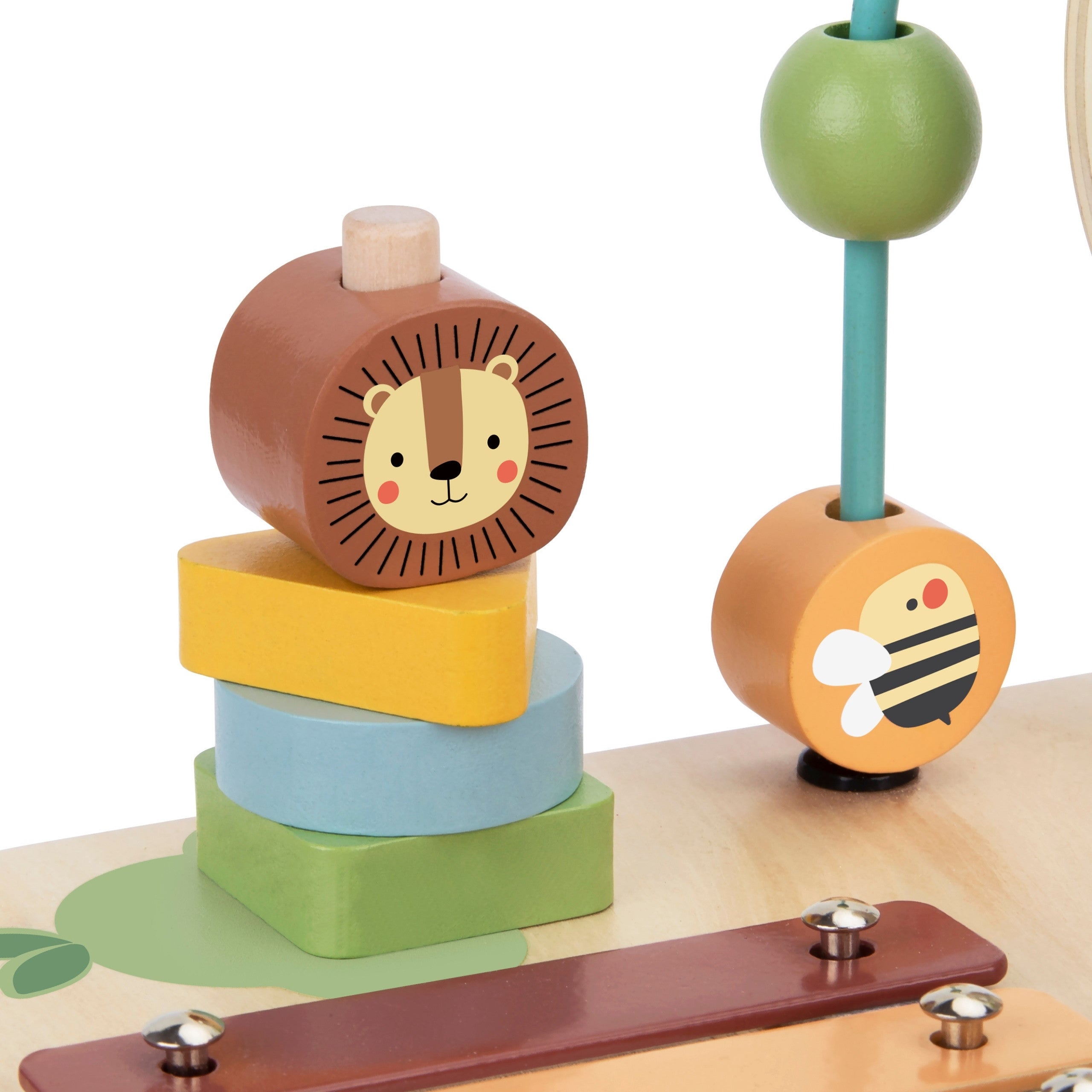 Woopie Green Wooden Educational Table Musical Sensory Maze 5 In 1