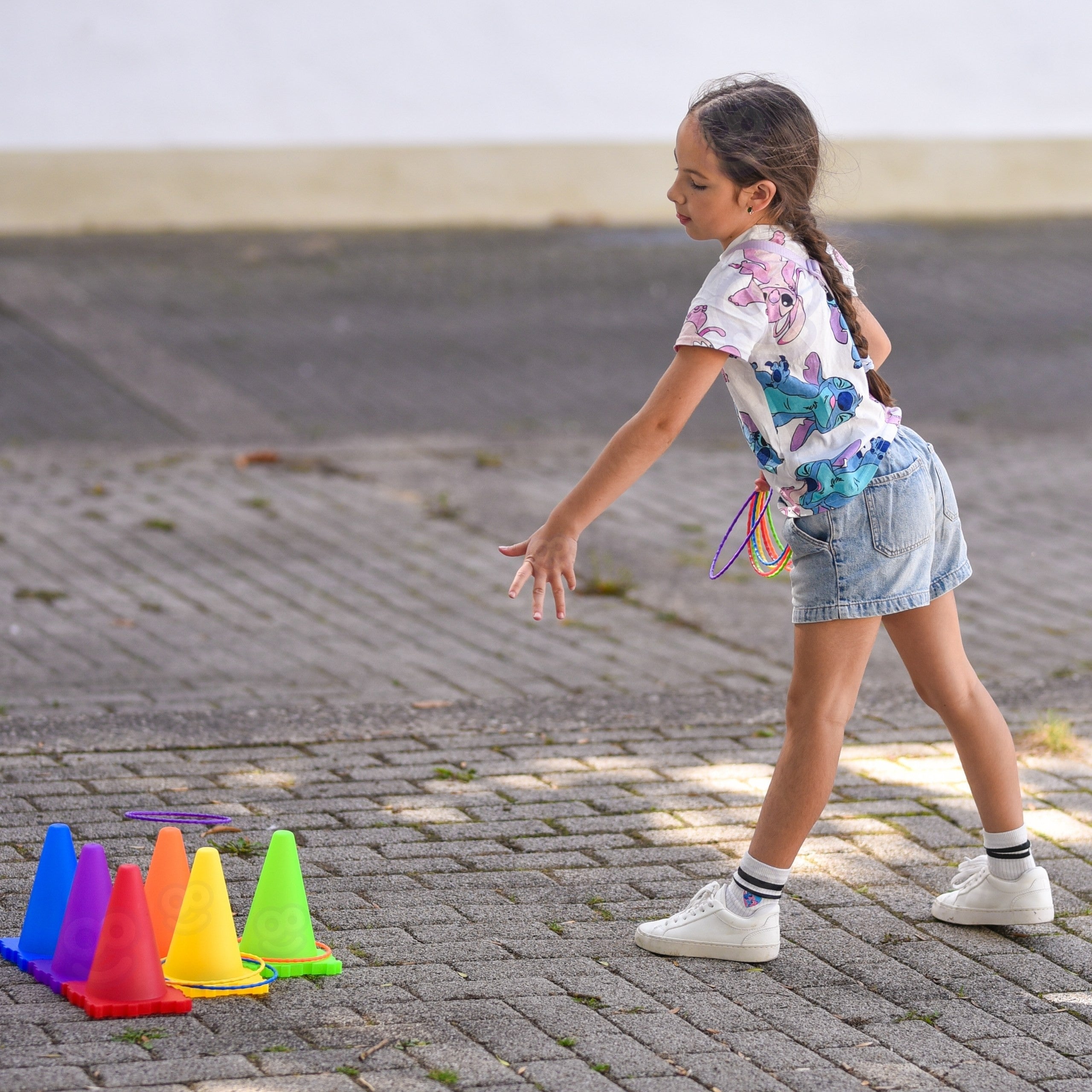 Woopie Garden Game Set 3 In 1 Throw At The Target Cones Hoops Bags 30 Pcs.