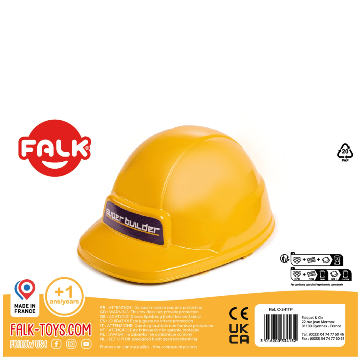 Falk Yellow Helmet Class 3-7 Years