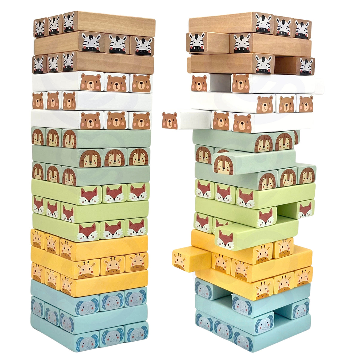 Woopie Jogo de habilidade verde Torre oscilante Animais 82 unidades Fsc