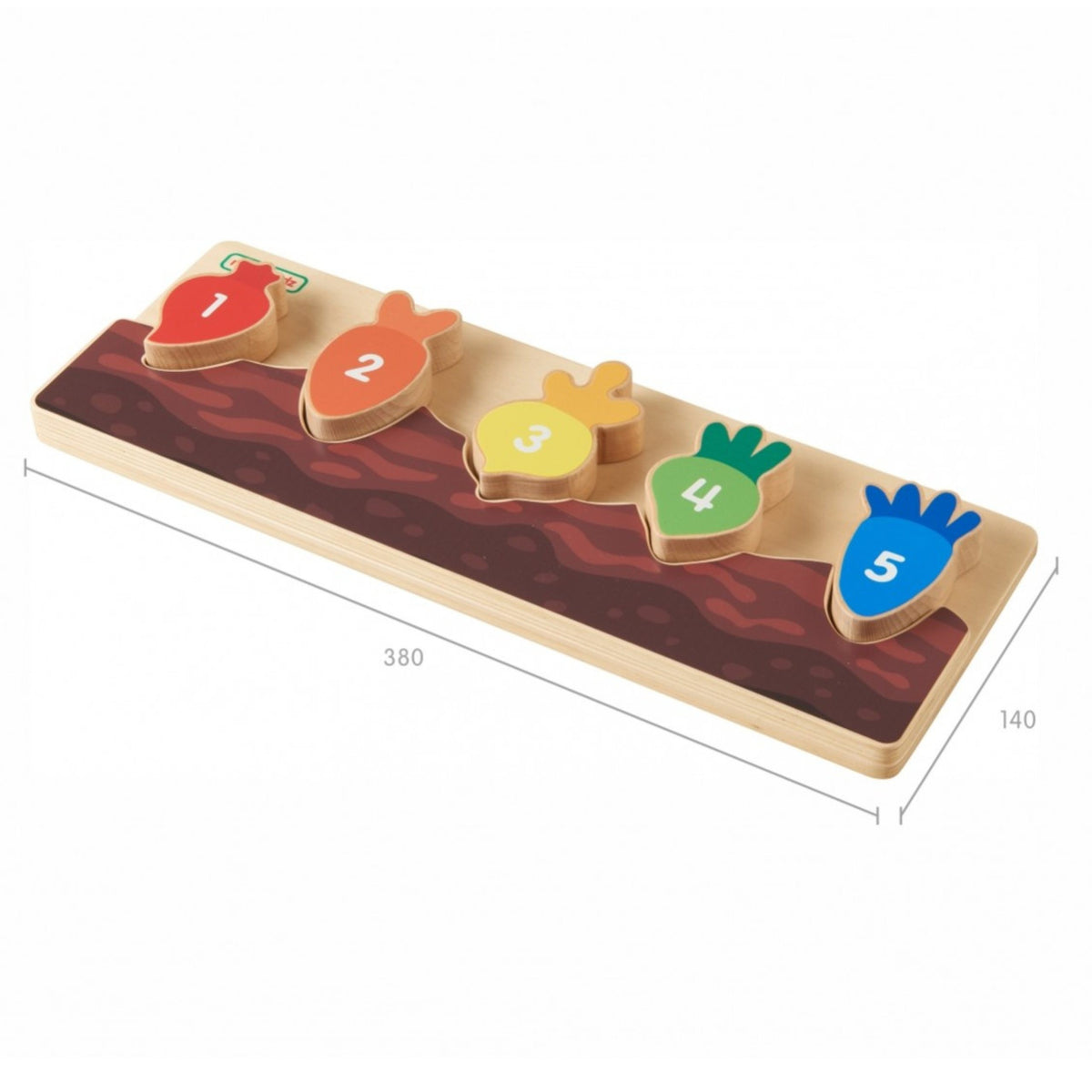 Patch educacional de madeira Masterkidz – números, cores e vegetais