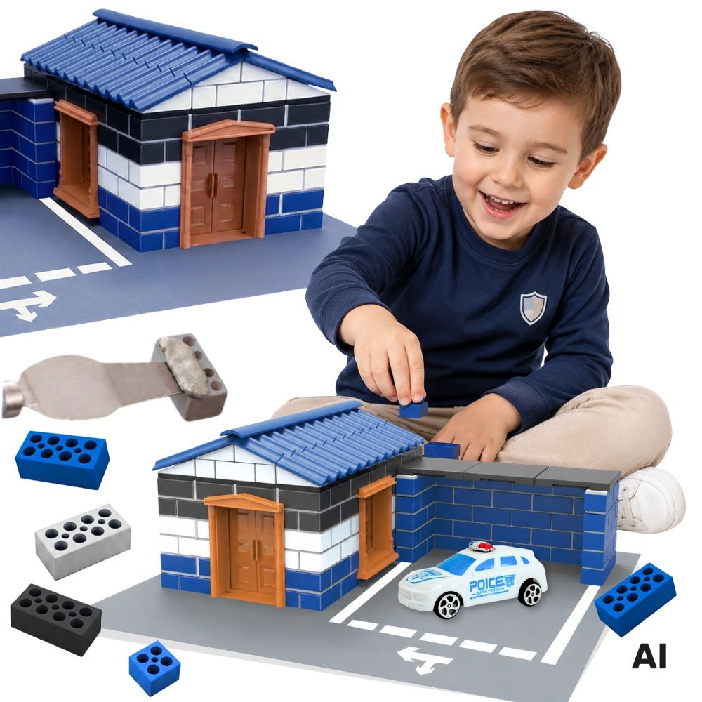 Woopie Police Station Brick Building Kit 186 Pcs. Building Bricks