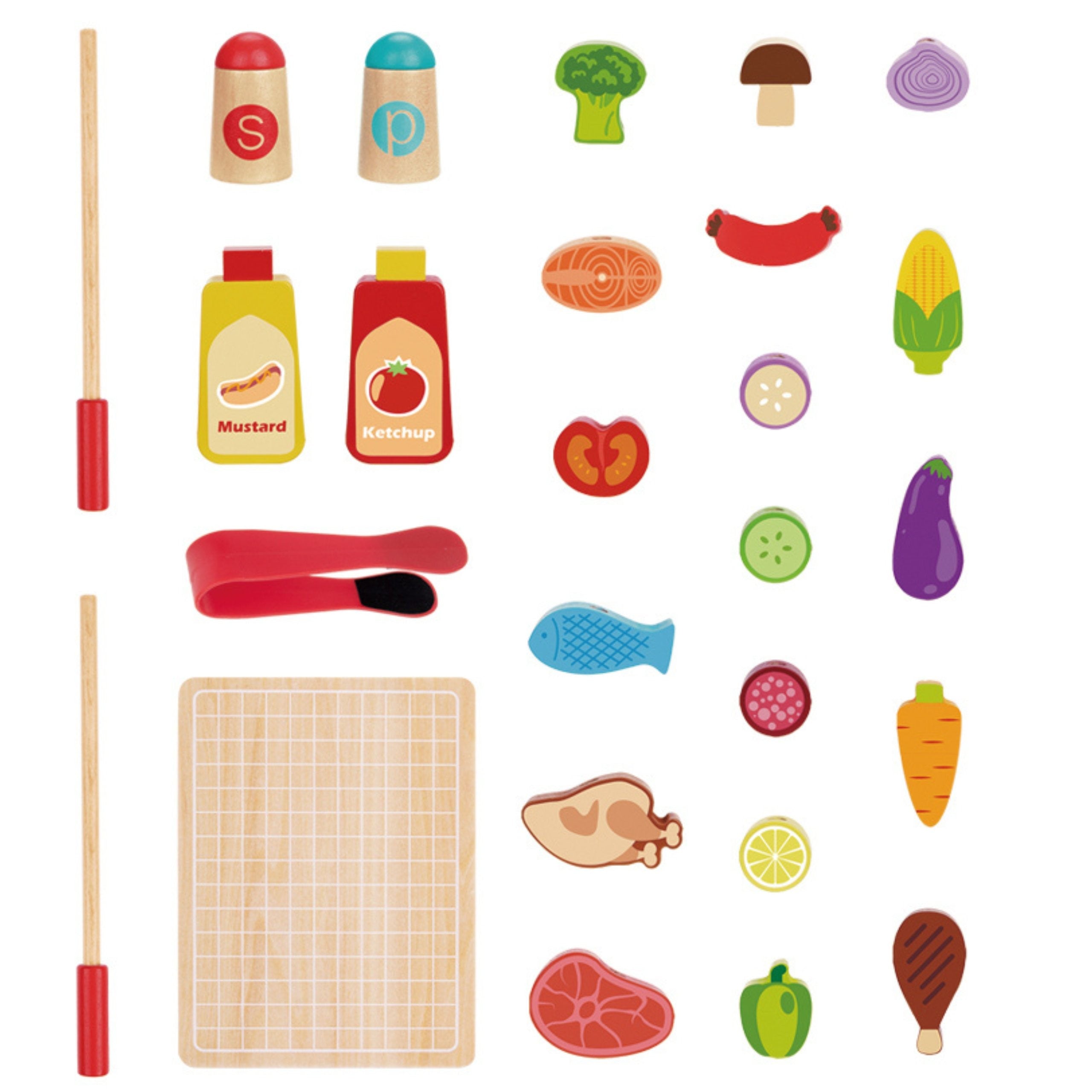 Woopie Green Wooden Grill Skewers Vegetables Accessories 24 Pcs.