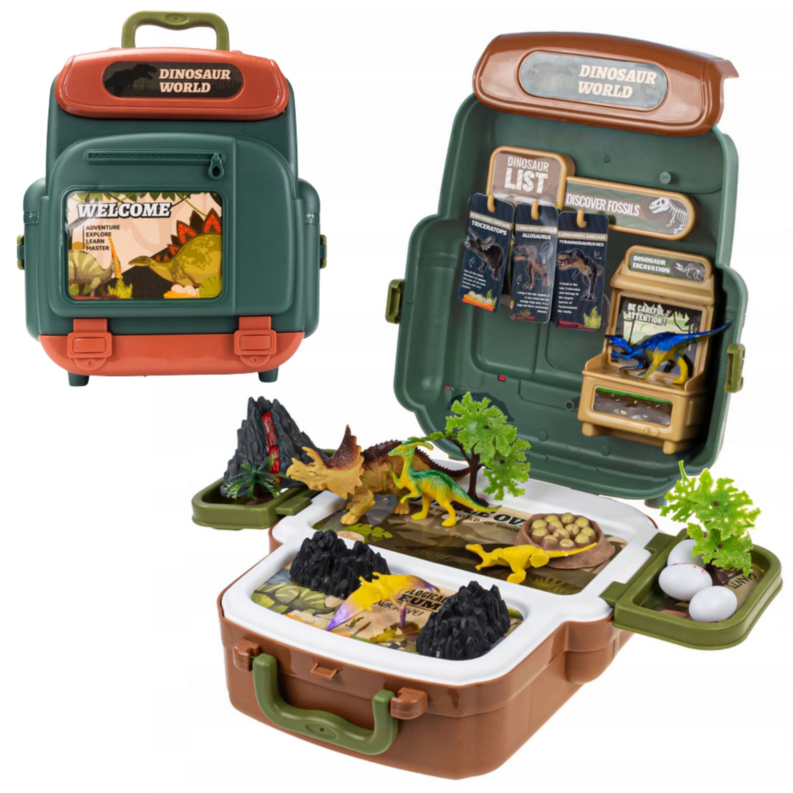 Valise Woopie Dinosaur World - Ensemble éducatif d'explorateur de dinosaures