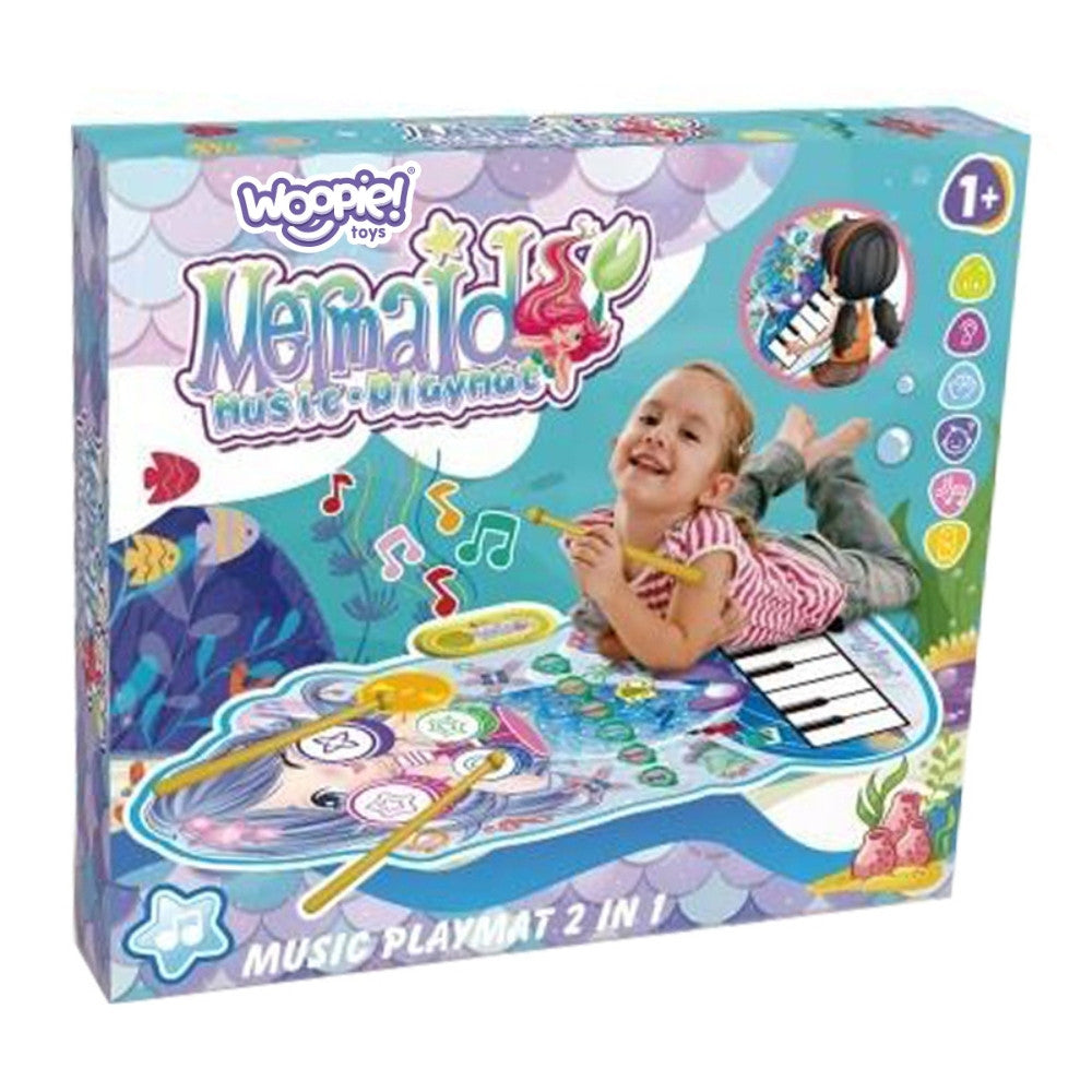 Tapete musical Woopie Mermaid 2 em 1 bateria interativa