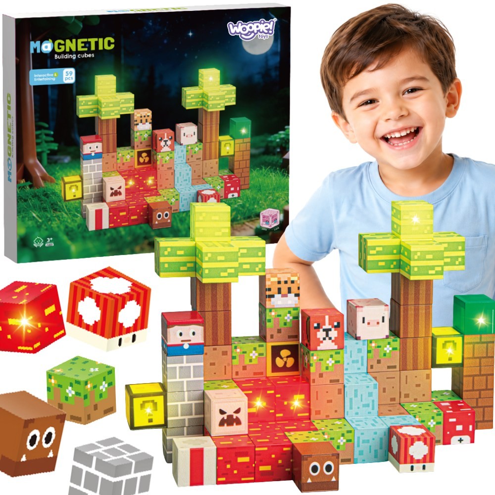 Woopie Mattoncini Magnetici Foresta 75 Pezzi.
