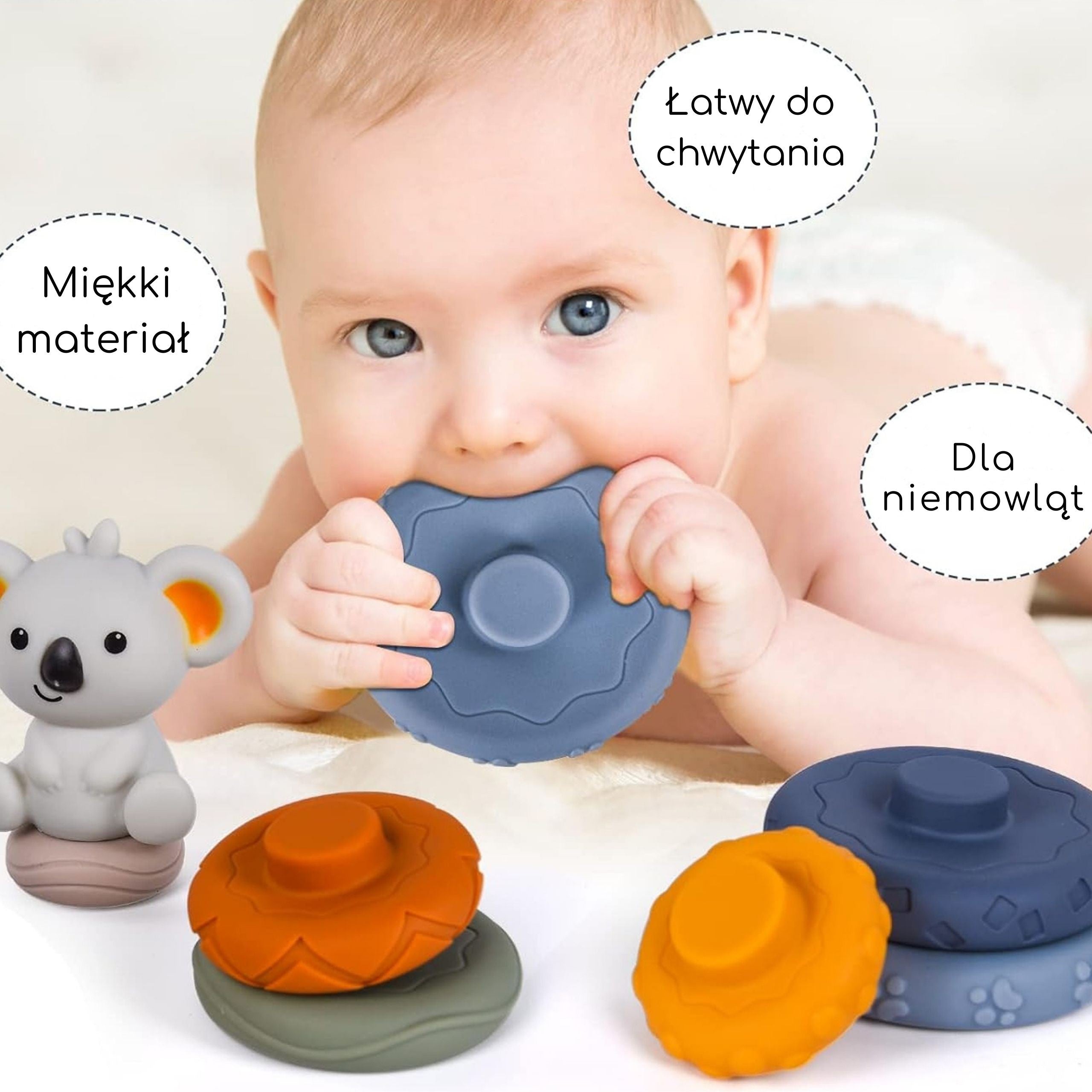 Woopie Baby Koala 2-in-1 Educational Pyramid Teether Set