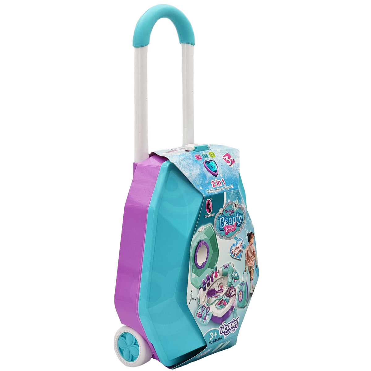 Woopie kaptafel voor meisjes 2 in 1 schoonheidssalon in een koffer