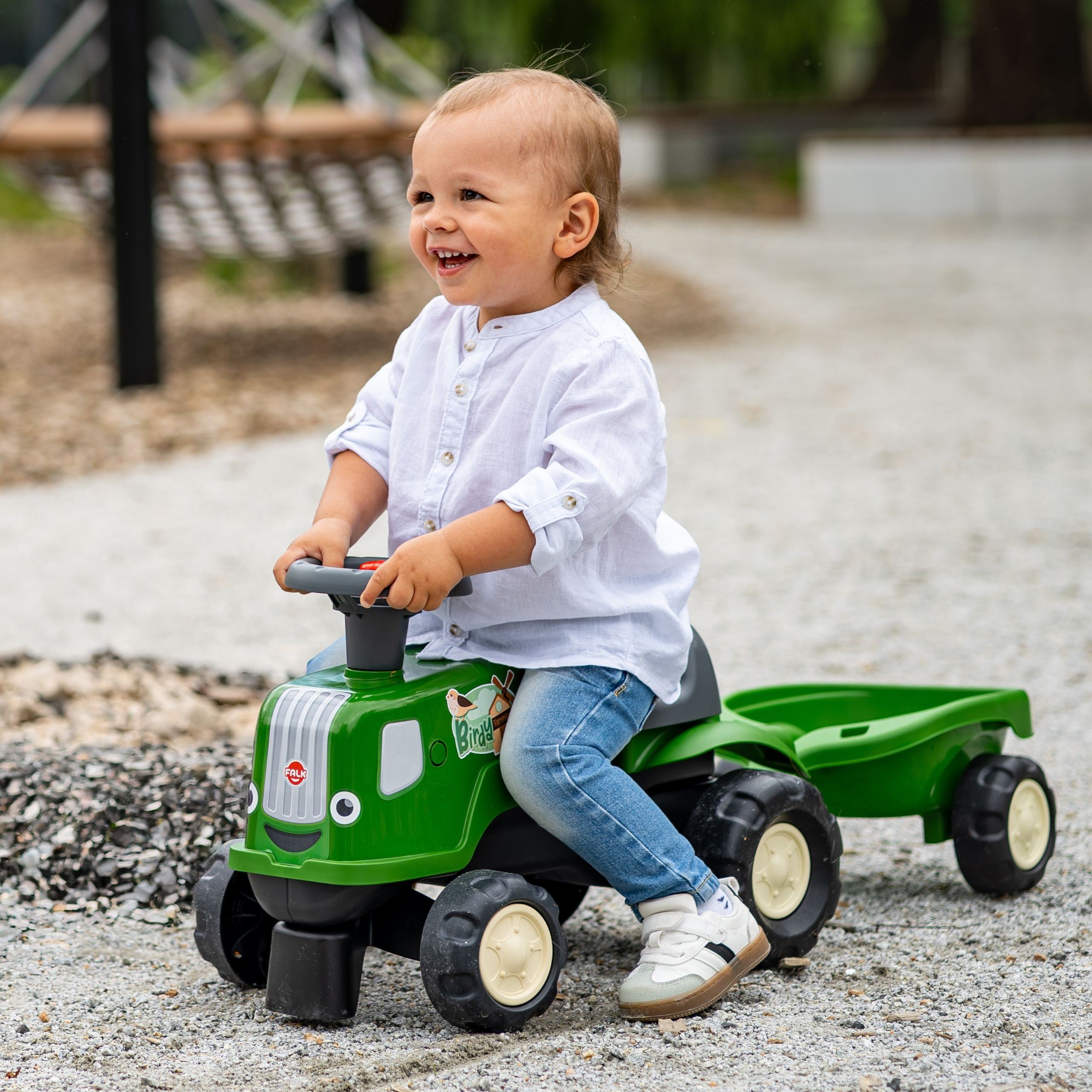 Falk Ride-on Traktor s přívěsem Birdy Farm Green 1-3 roky
