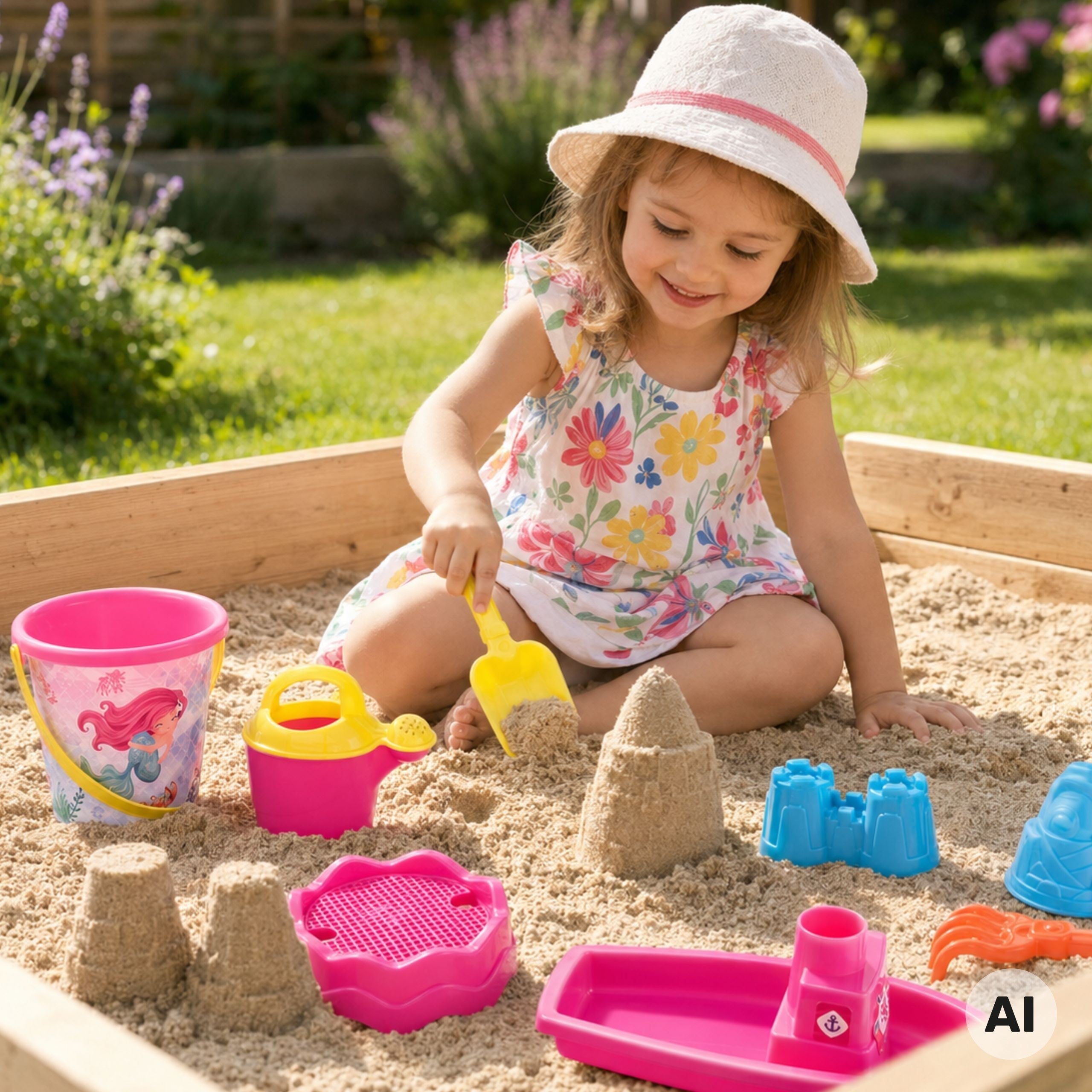 Woopie Sandbox Set With Boat And Bag Accessories 9 Pcs Pink Beach