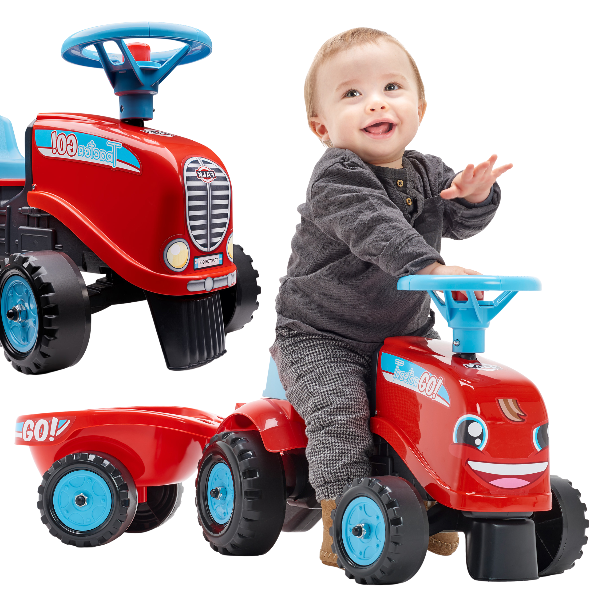 Falk Ride-on Tractor Go! С ремарке червено 1-3г
