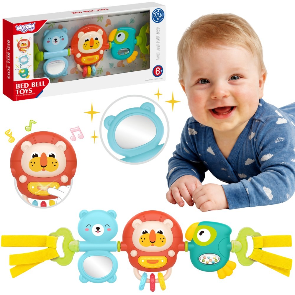 Woopie Baby klapvogn vedhæng Crib Sensory Playing Rangle Spejl 6m+
