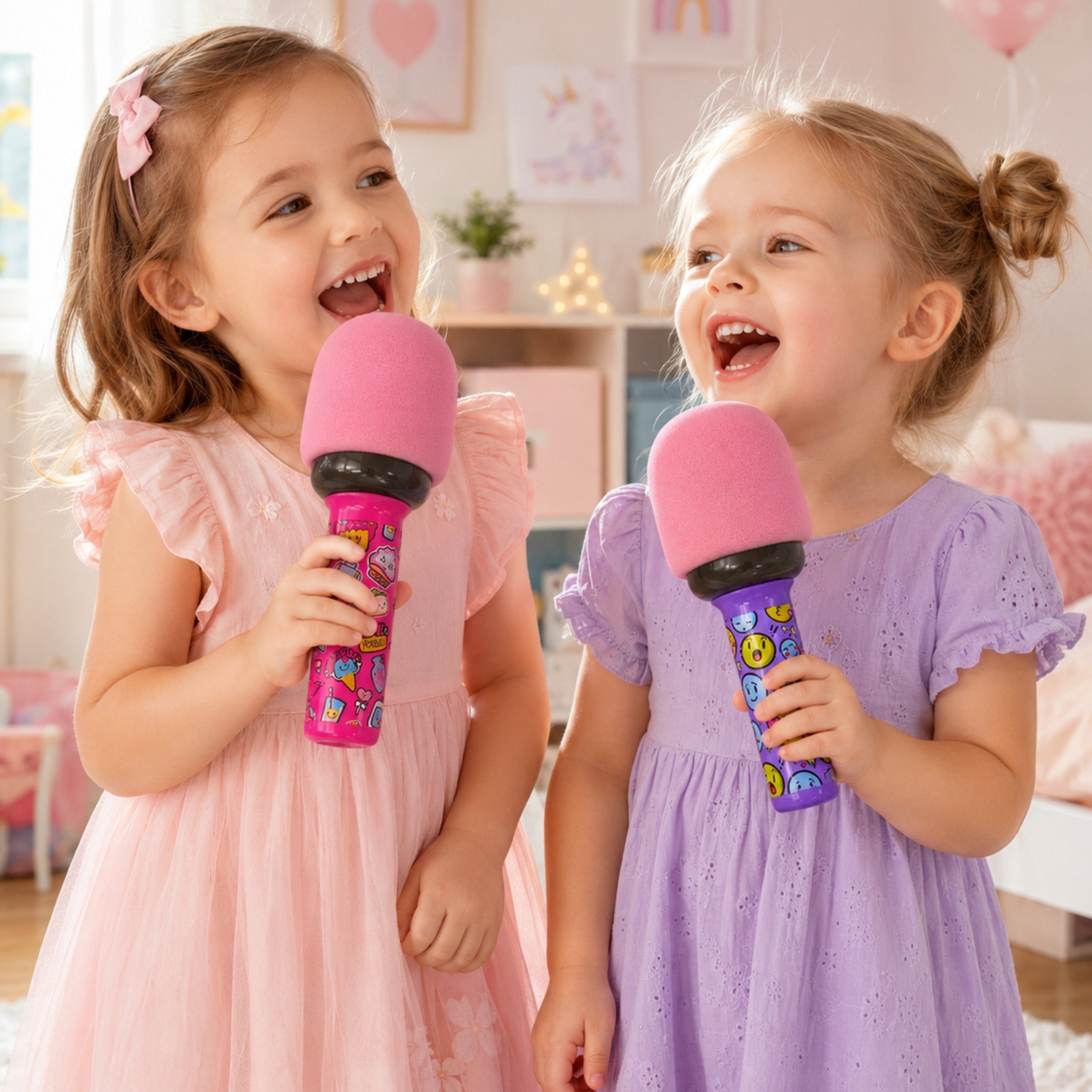 Woopie Wireless Karaoke Microphone With Bt Speaker Led Pink