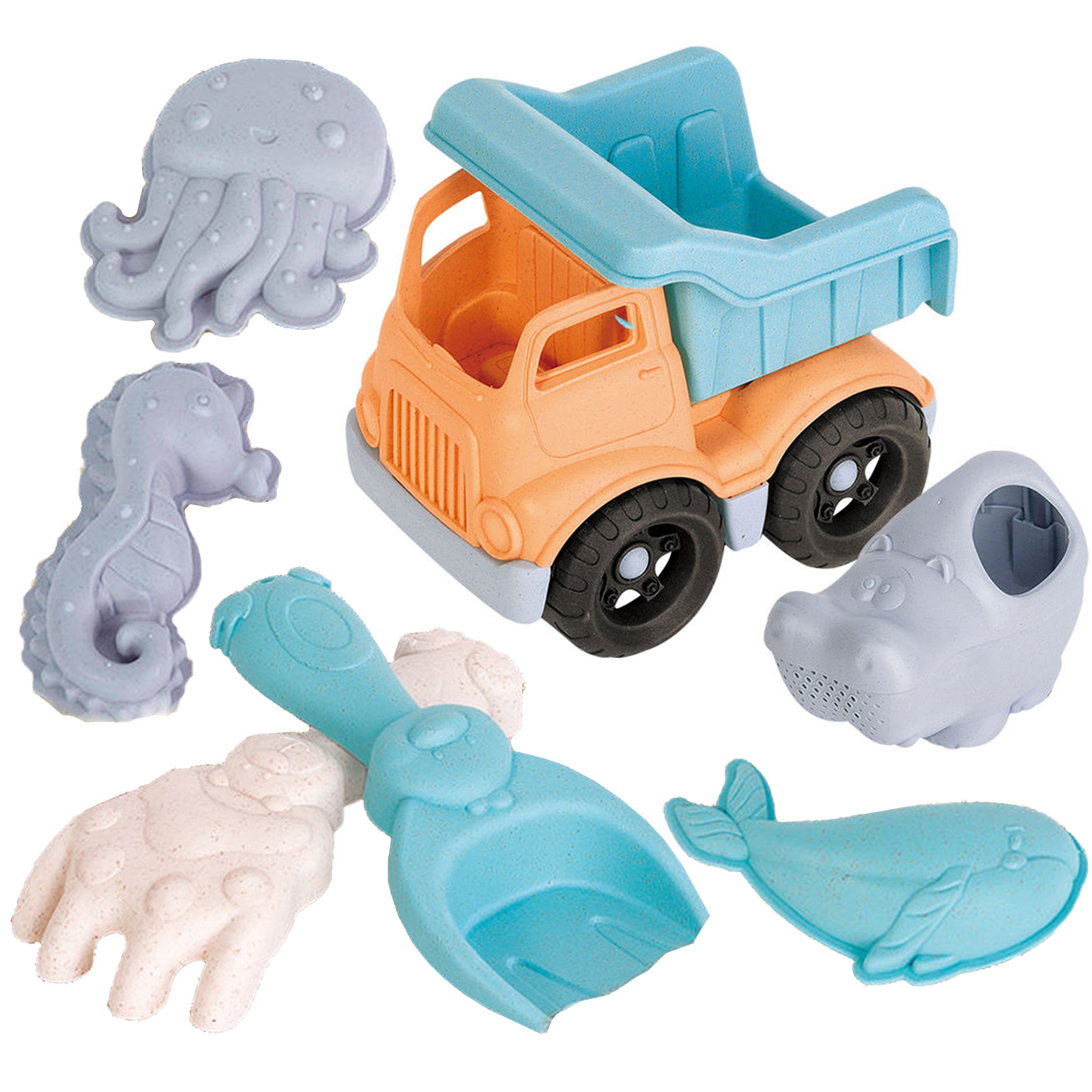 Woopie Sand Play Set With Car 7 Pieces Biodegradable Organic Material