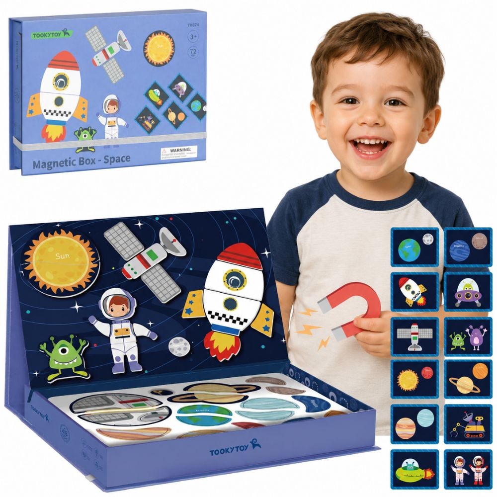 Tooky Toy Магнитен пъзел Космически пъзел