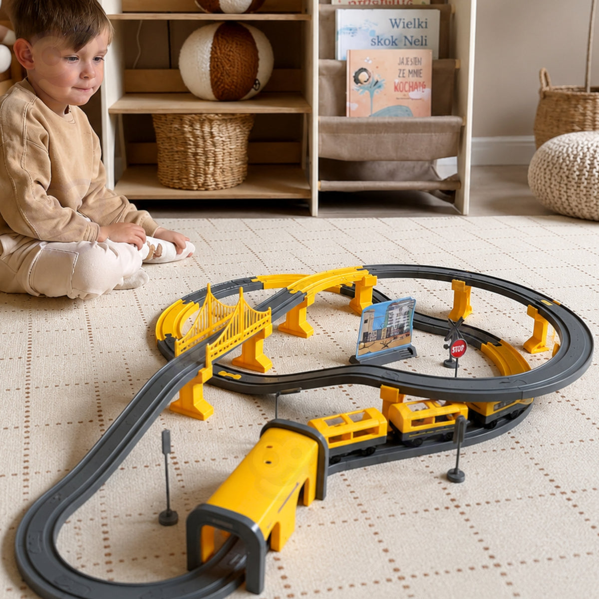 Conjunto de tripulação de construção de locomotiva de trem elétrico Woopie 92 unidades.