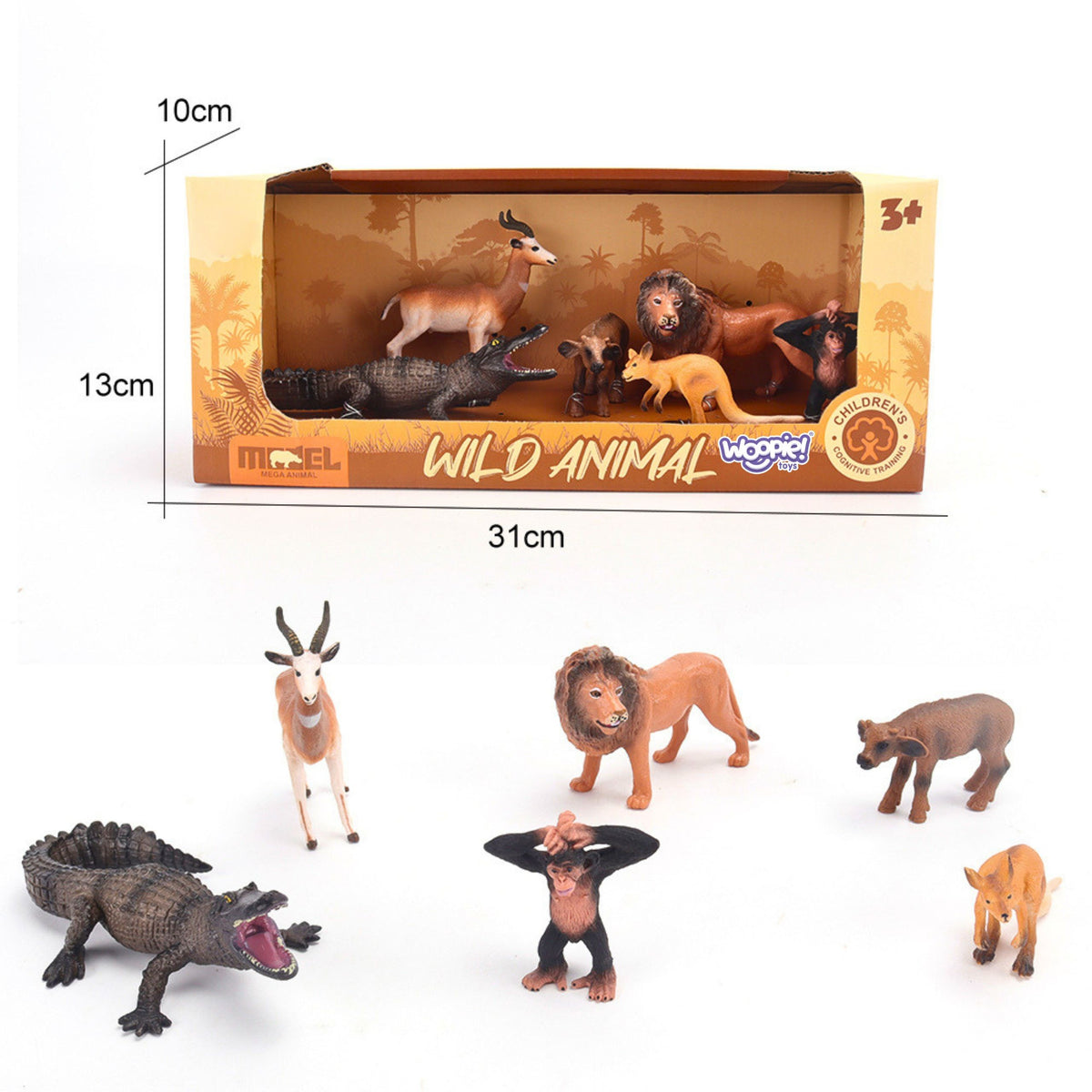 Woopie Safari Wild Animal Figures Set 6 Pcs.