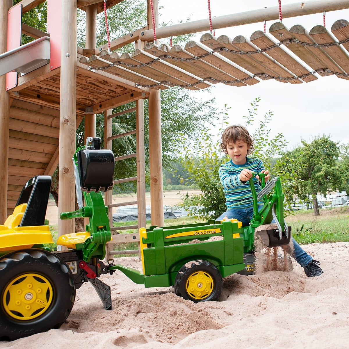 Rolly Toys John Deere Rollytrailer Фермерско ремарке Отварящи се страни