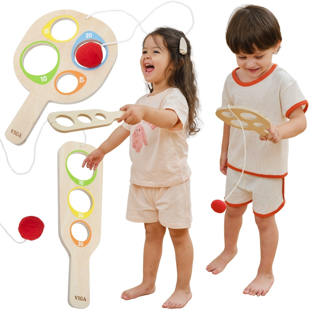 Set di racchette da punteggio Viga in legno Catch The Ball