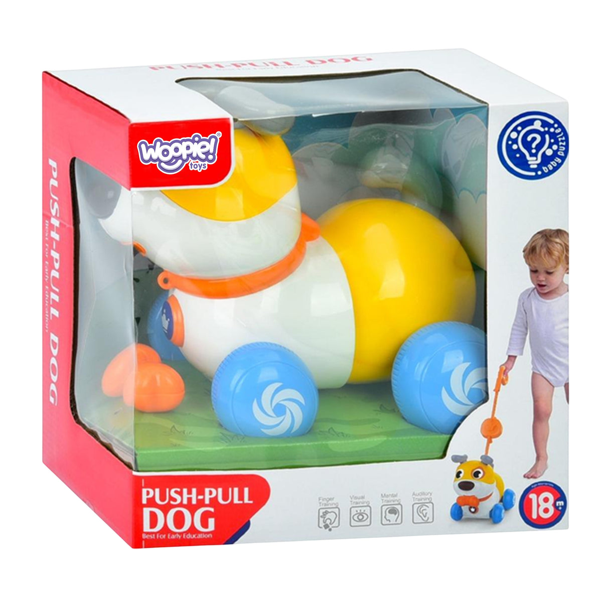 Woopie Interactive 2-i-1 Dog Pusher Barking 360° 6m+